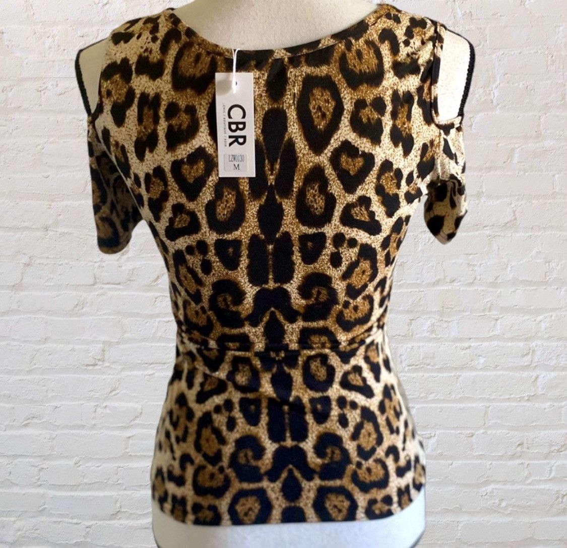 Other COLD SHOULDER SHOE TIE FRONT LEOPARD ANIMAL PRINT TOP Size M / US 6-8 / IT 42-44 - 4 Thumbnail