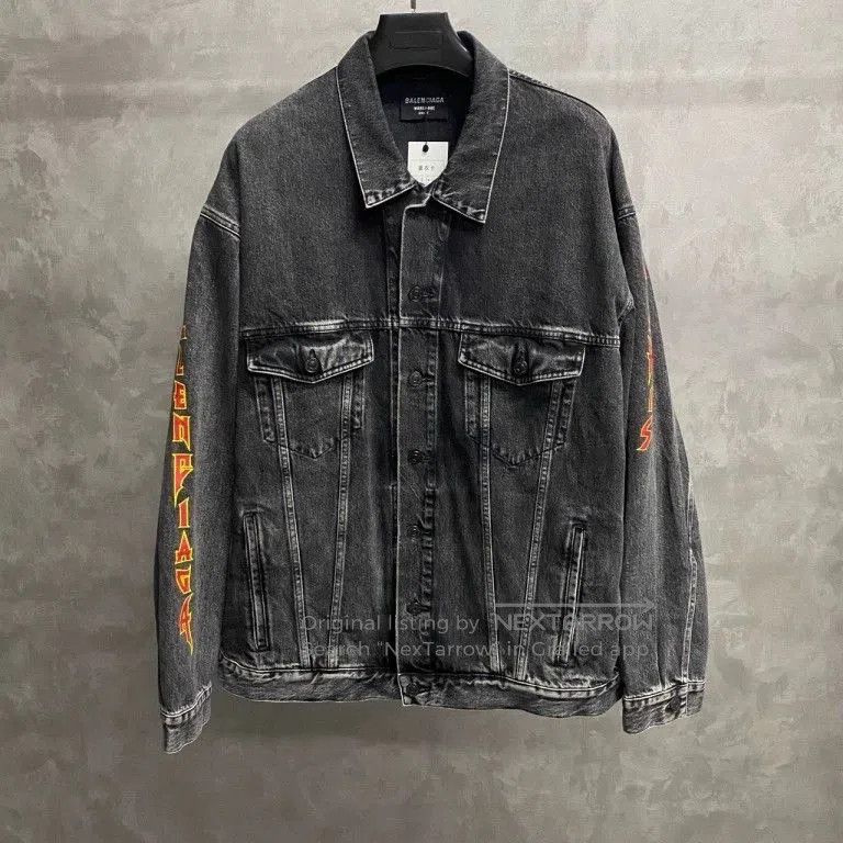 Balenciaga Balenciaga Logo Print Denim Jacket. Size US M / EU 48-50 / 2 - 1 Thumbnail