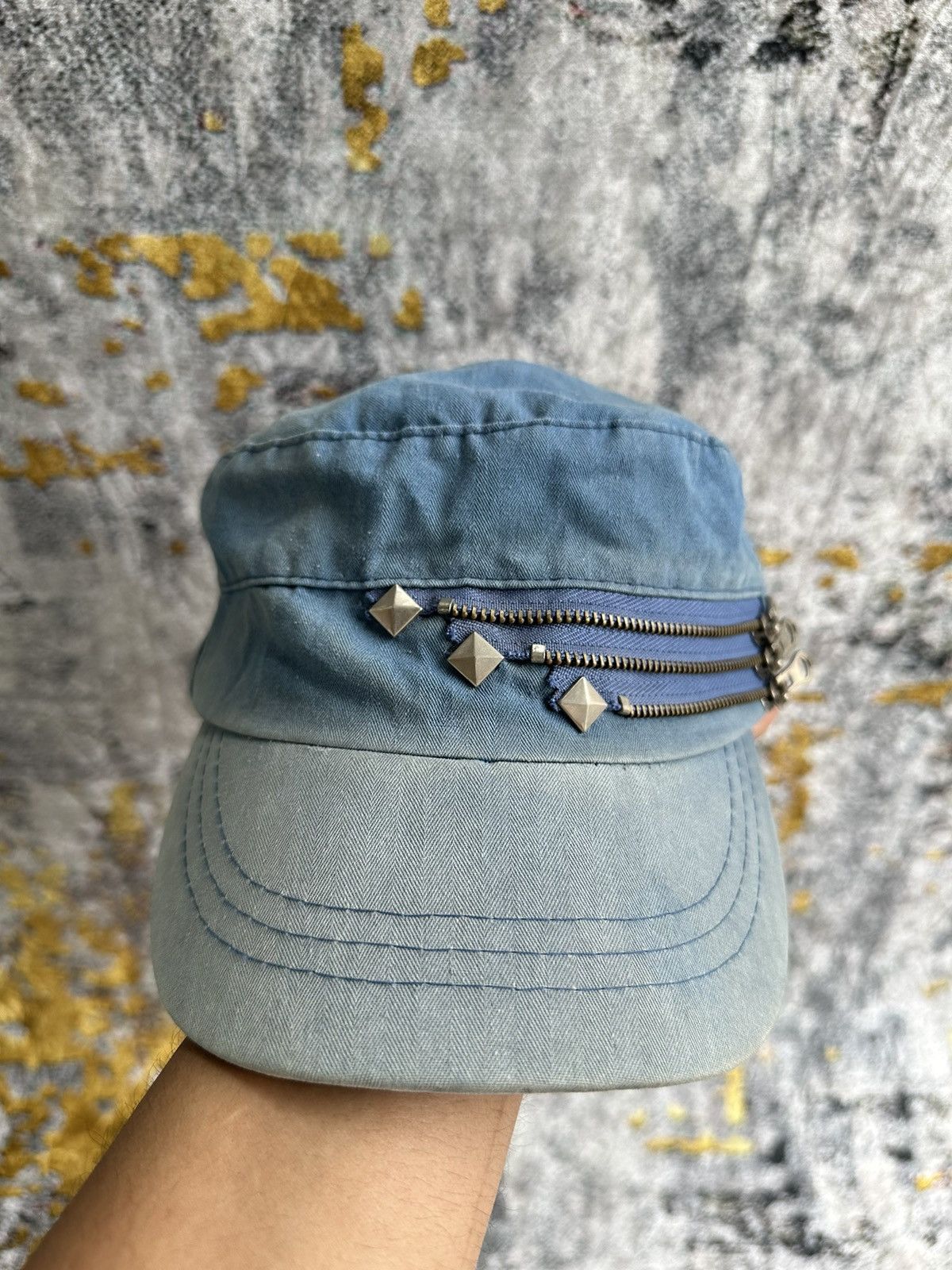 Tornado Mart JAPANESE CRAZY FADED STUDED ZIPPER CAP Size ONE SIZE - 1 Thumbnail