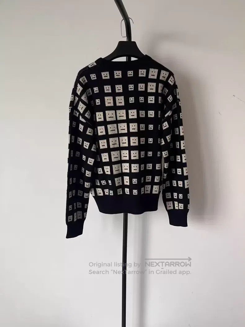 Acne Studios Acne Studios Smiley Face Patterned Check Knit Sweater Size US XS / EU 42 / 0 - 2 Thumbnail