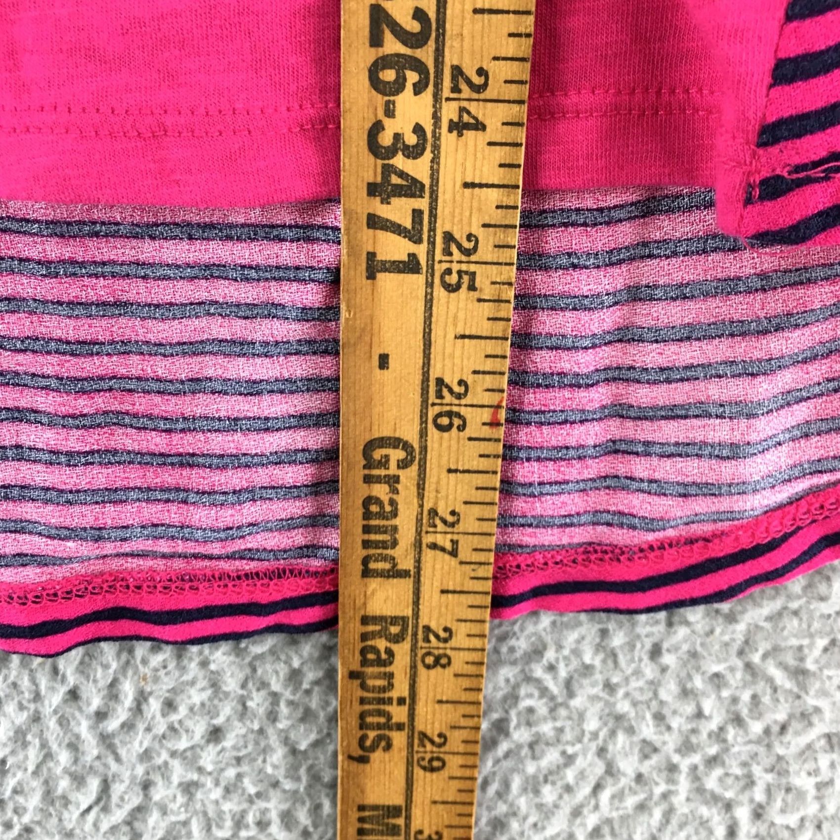 Pinko Sonoma Tunic Top Womens XL Pink Stripes Roll Tab Sleeves Roundneck Casual Size XL / US 12-14 / IT 48-50 - 5 Thumbnail