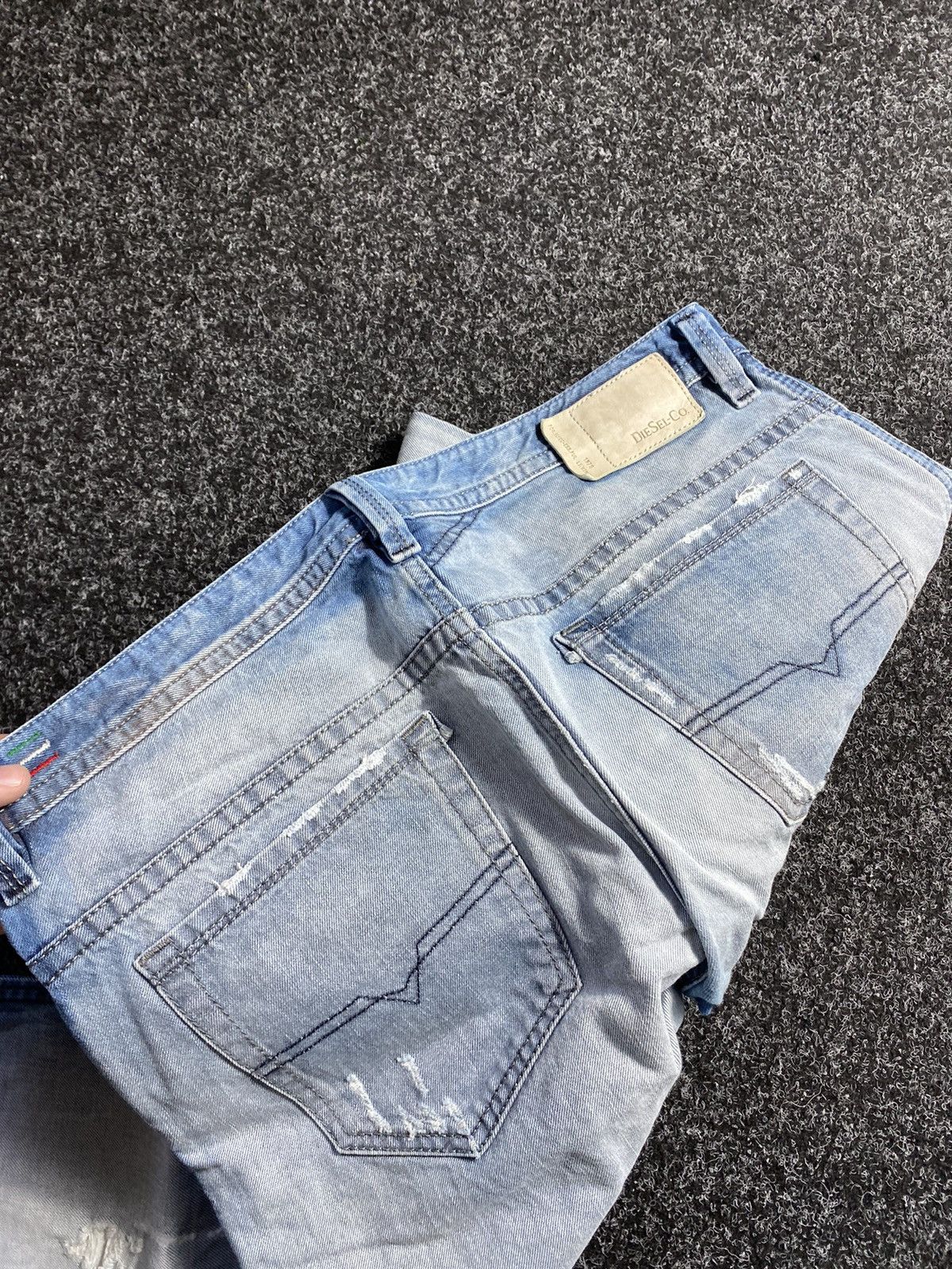 Diesel × Japanese Brand 🔥OPIUM Diesel Washed Blue White Distressed Jeans Punk Rare Size US 34 / EU 50 - 5 Thumbnail