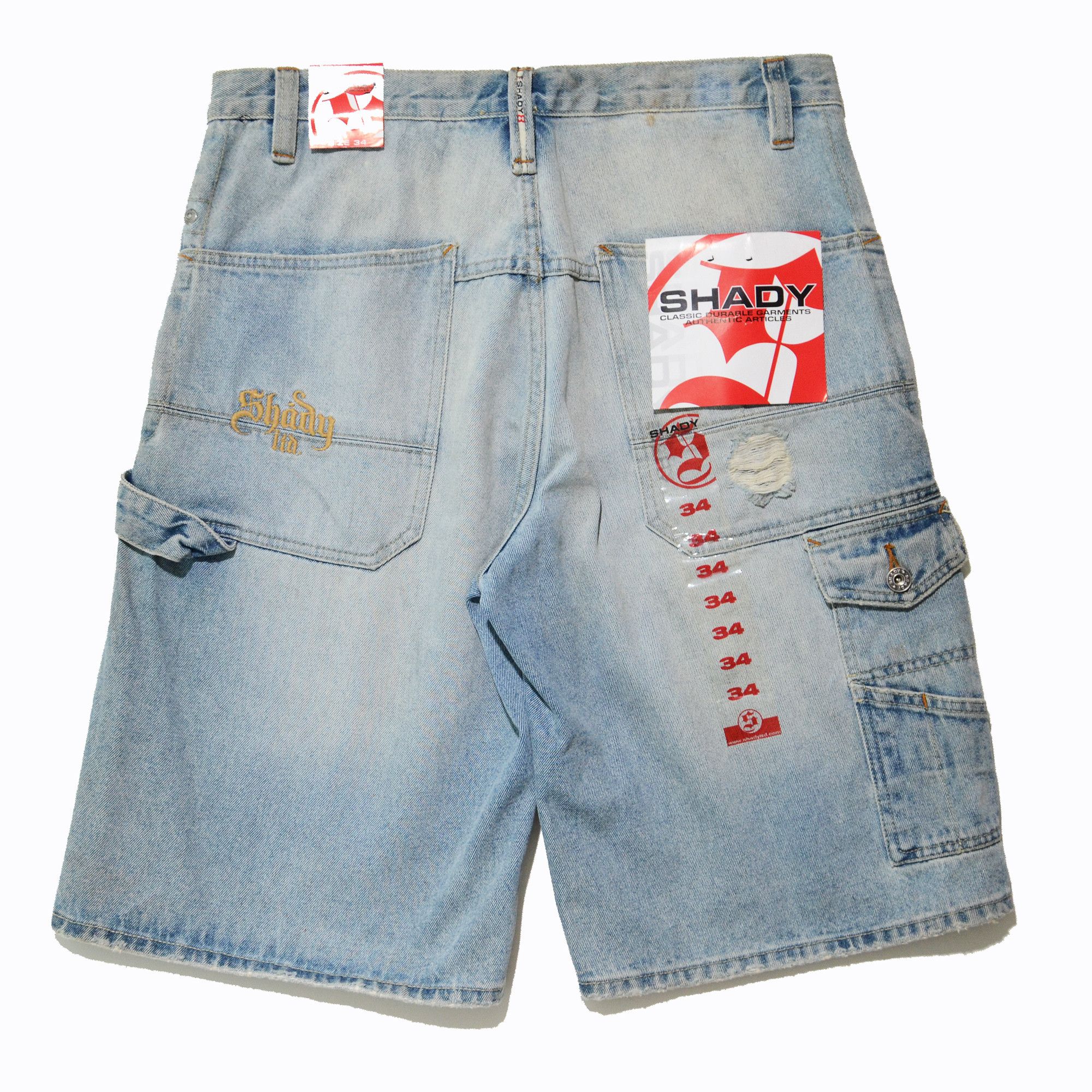 Shady Ltd Shady.Ltd Jorts Y2K Eminem Hip Hop Streetwear Light Denim Size US 34 / EU 50 - 2 Thumbnail