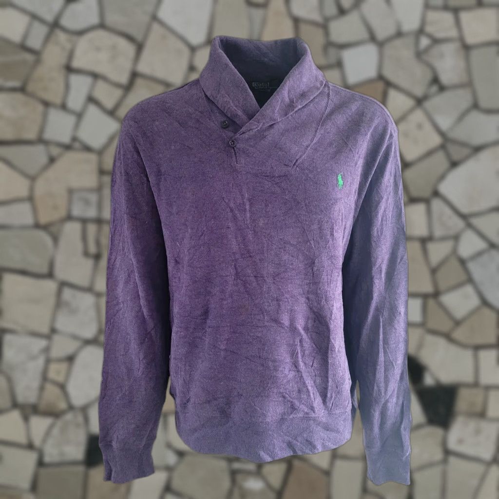 Polo Ralph Lauren Polo Ralph Lauren Purple XL Shawl Sweatshirt Mens Vintage Shawl Collar Pullover Cotton Derby Purple XL Polo Ralph Lauren Size US XL / EU 56 / 4 - 1 Thumbnail
