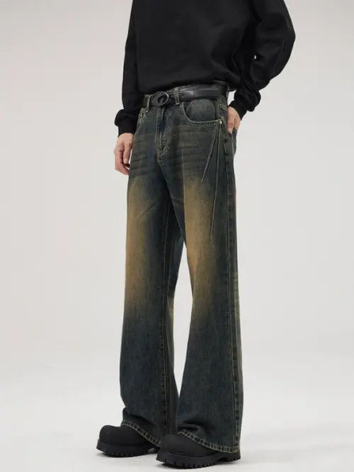 Japanese Brand × Jean Retro street American style distressed flared loose jeans Size US 32 / EU 48 - 1 Thumbnail