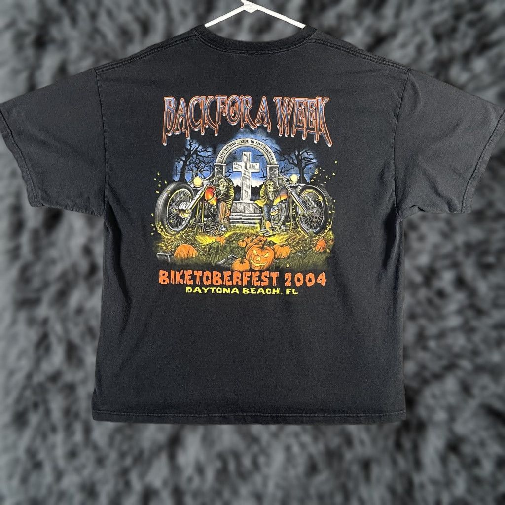 Vintage VINTAGE Biketoberfest Shirt Mens Large Black Daytona Beach 2004 Motorcycle Halloween 0 Size US L / EU 52-54 / 3 - 1 Thumbnail