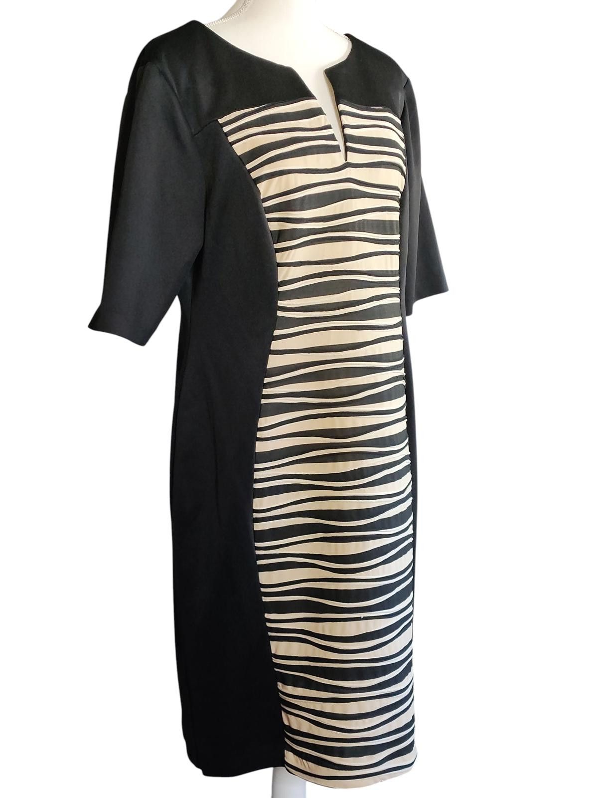 Other Connected Apparel Black and White Zebra Print Midi Dress Size XXL / US 16-18 / IT 52-54 - 4 Thumbnail