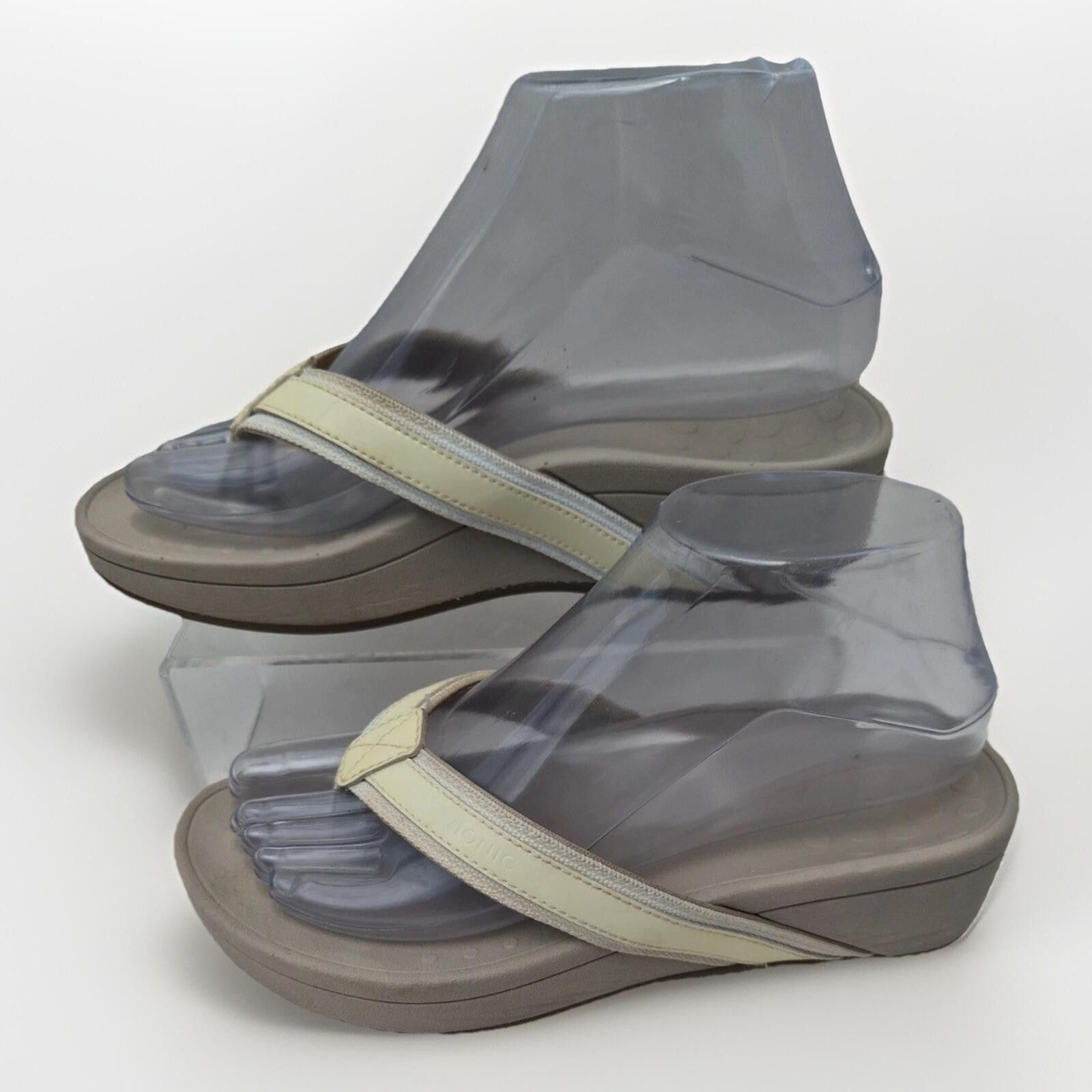 Vionic VIONIC High Tide Sandals Women's Sz 6.5 Beige Leather Flip Size US 9 / IT 39 - 1 Thumbnail