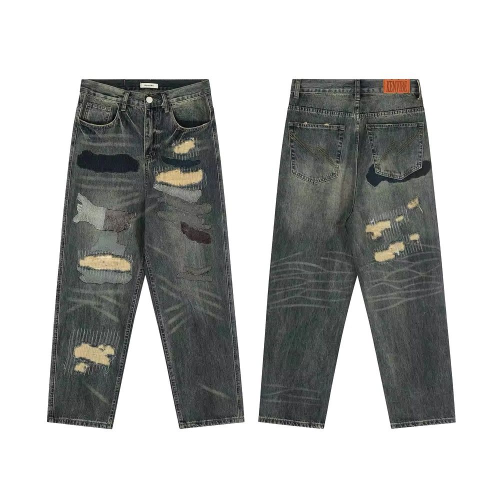 Jean Design Patchwork Baggy Jeans Size US 34 / EU 50 - 4 Thumbnail