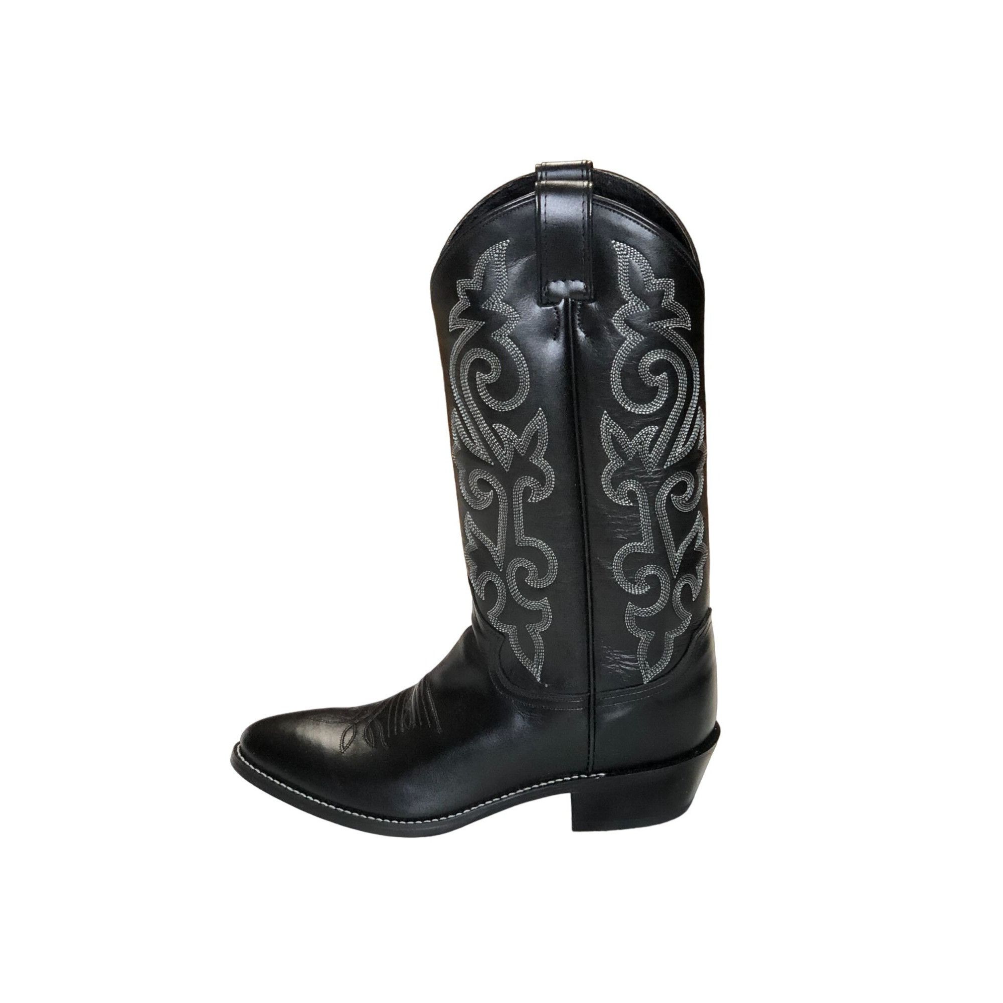 image of Justin 1409 Cowboy Boots Black Leather Buck Mens 7 1/2 B Wes (Size 7.5)