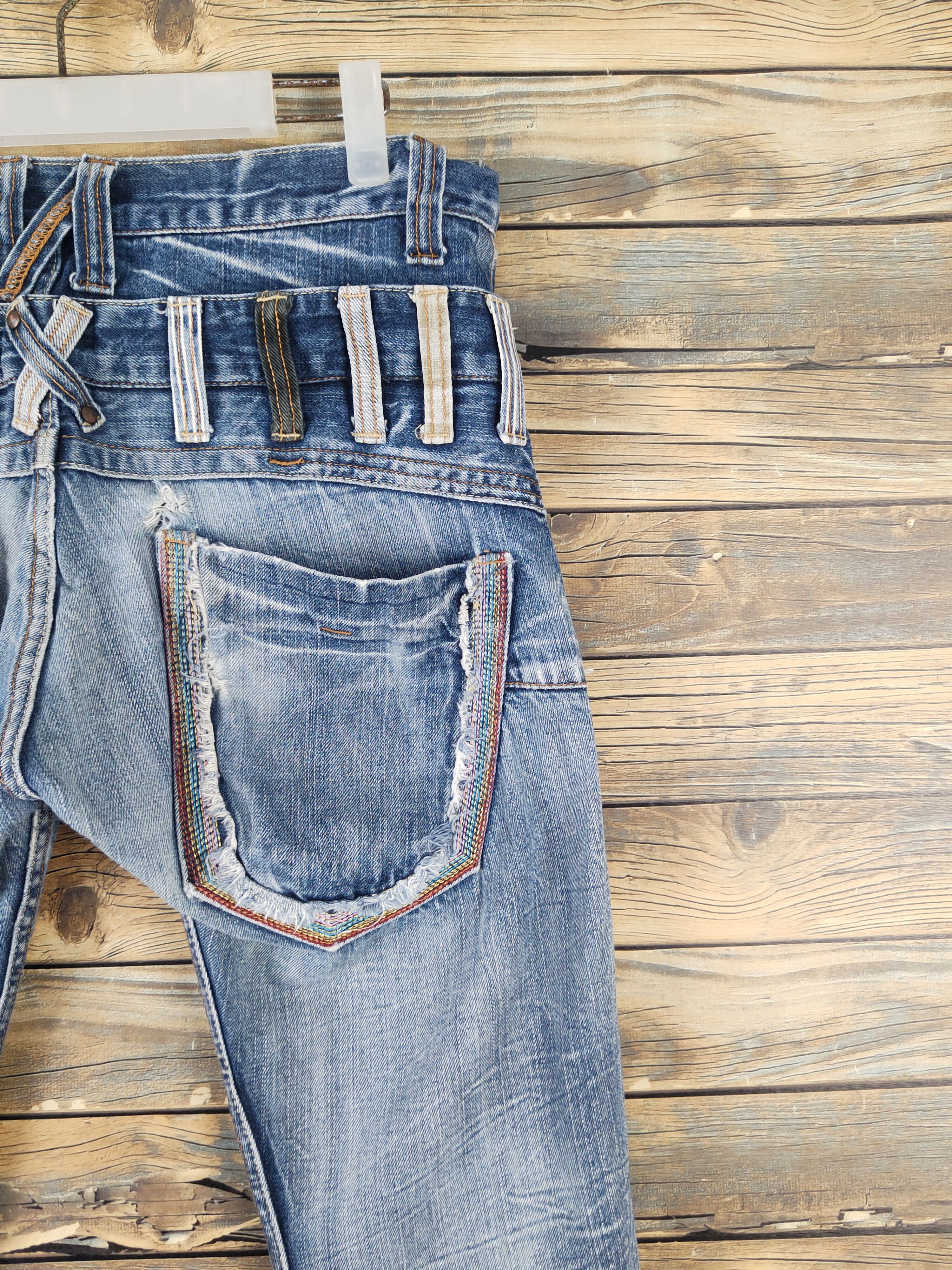 Japanese Brand Sunlucas double waist Distressed denim Ripped Jeans #W1988 Size US 30 / EU 46 - 10 Thumbnail