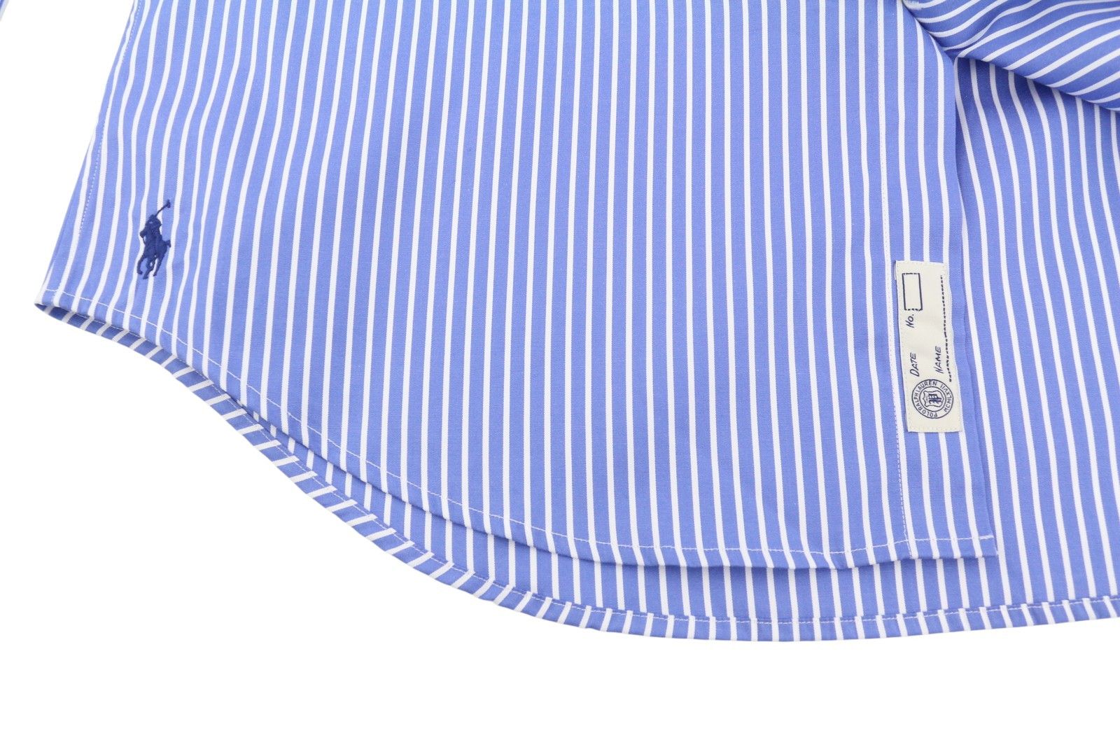 Ralph Lauren M Blue Striped Cutaway Neck Custom Fit Button-Up 87016 Size US M / EU 48-50 / 2 - 6 Thumbnail