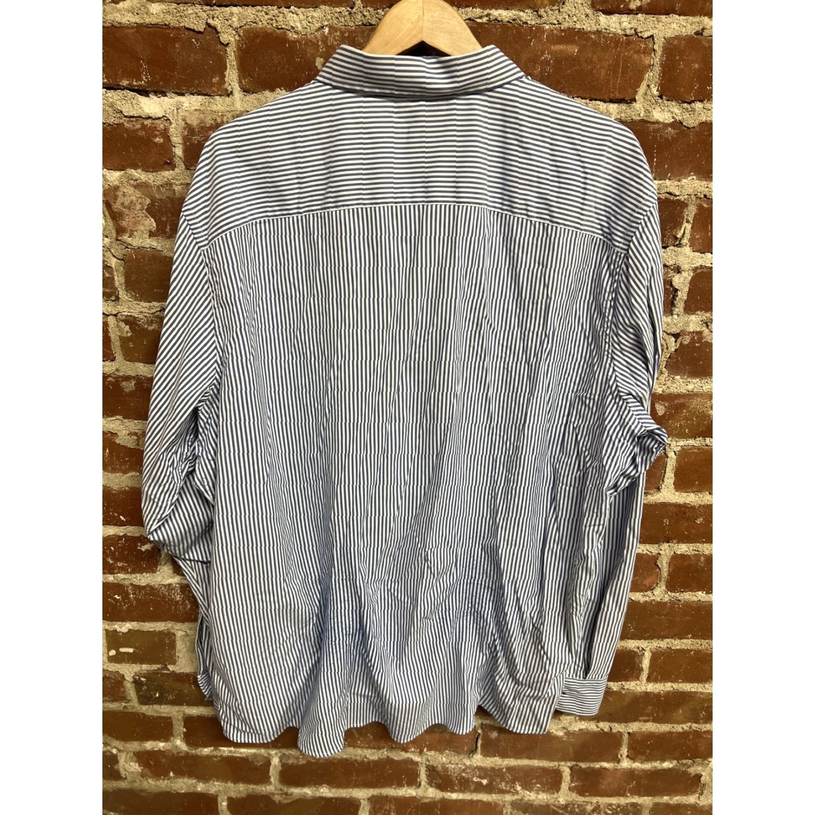 UNTUCKit UNTUCKit Button-Up Long Sleeve 3XL Blue Striped Shirt Mens Regular Cotton Size US XXL / EU 58 / 5 - 3 Thumbnail