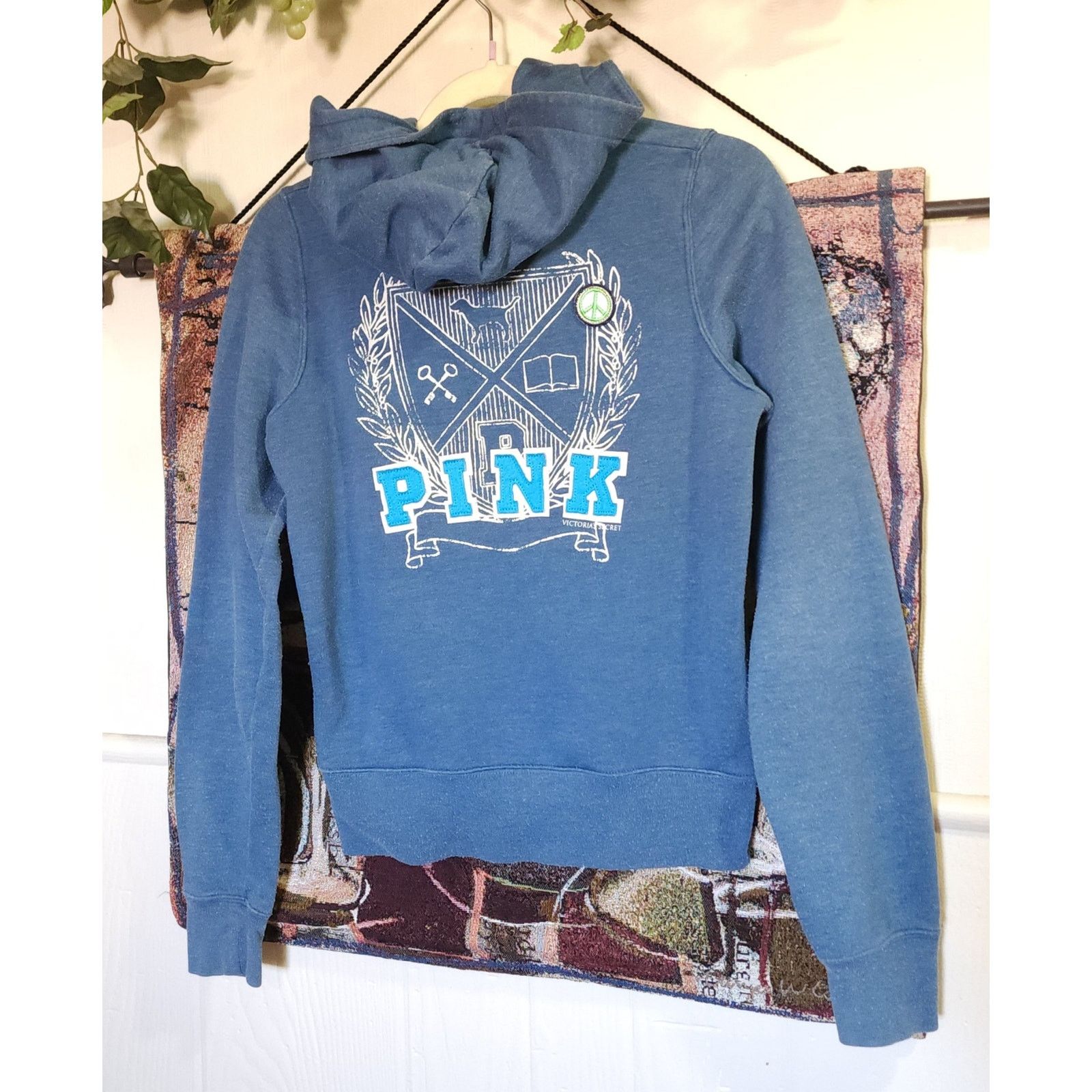 Victoria's Secret Vintage Pink Victoria Secret Full Zip Hoodie blue Size Small Size S / US 4 / IT 40 - 1 Thumbnail