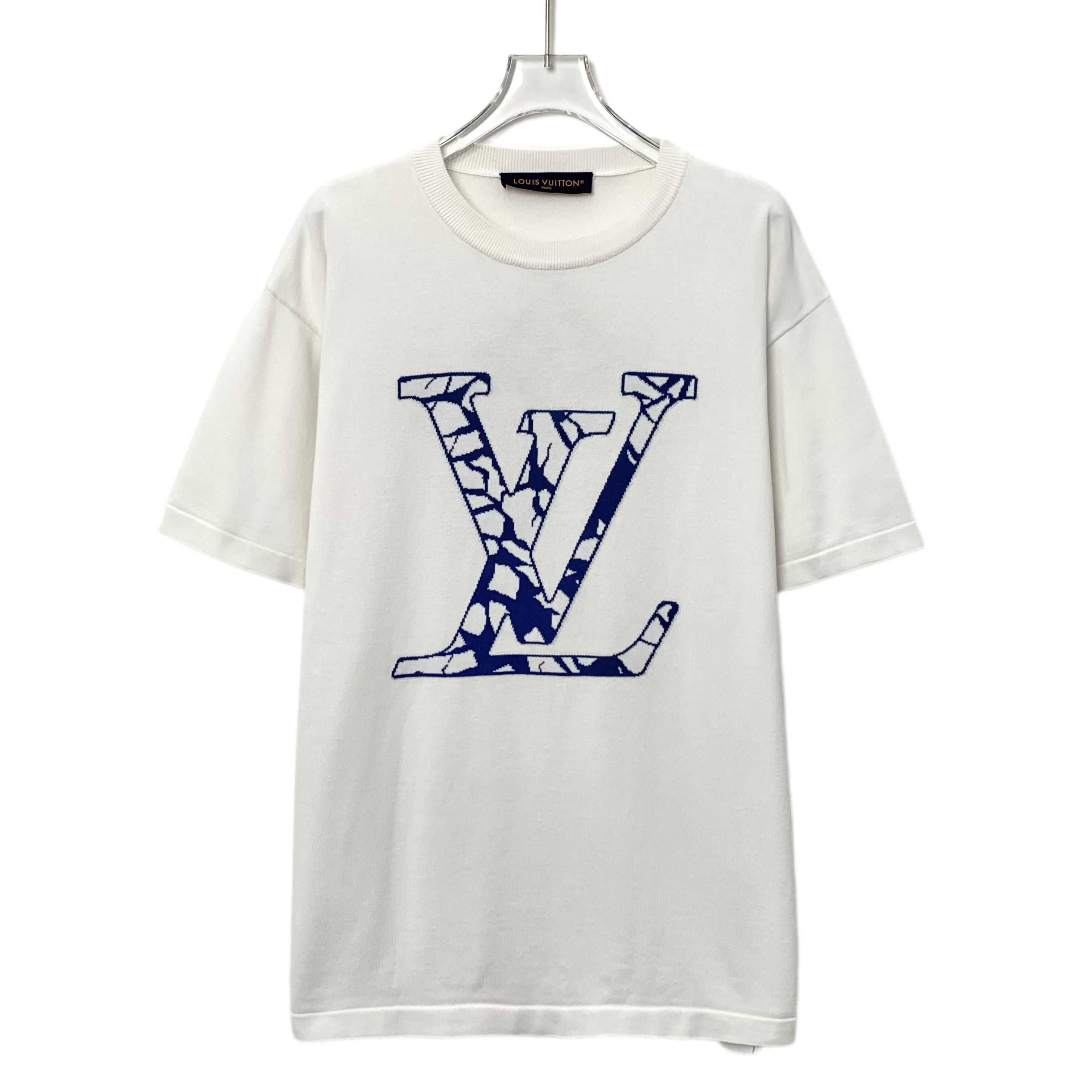 Louis Vuitton Louis Vuitton Tee – White Logo Cotton (Size L) Size L / US 10 / IT 46 - 1 Thumbnail