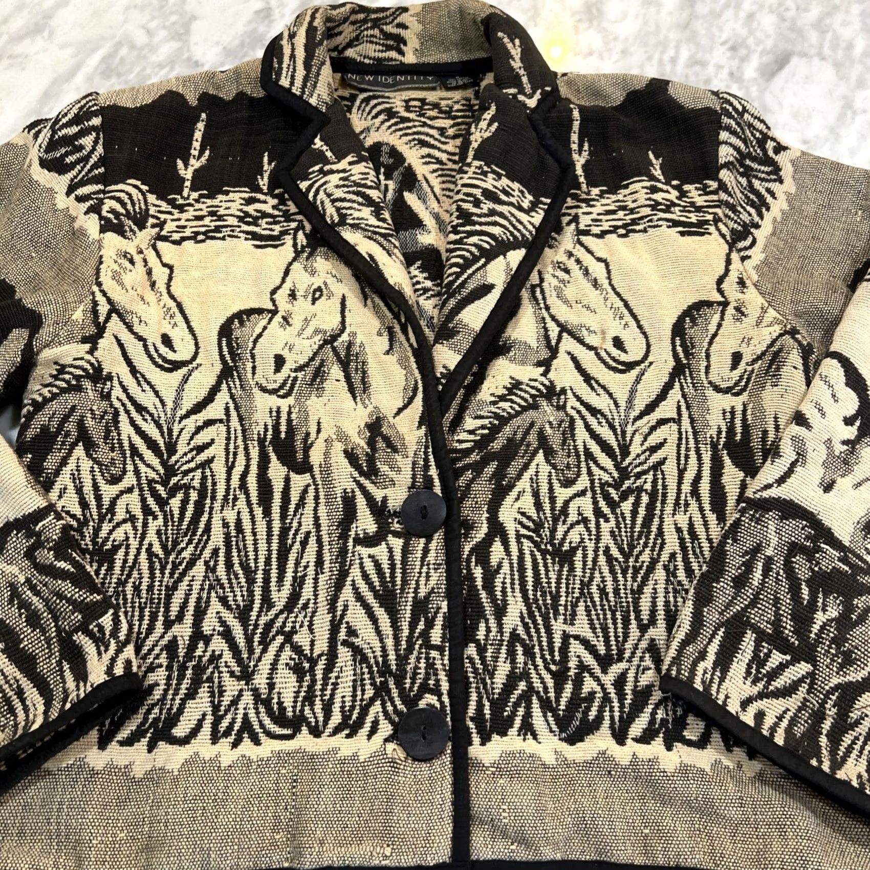 Vintage VINTAGE Brown Cropped Jacket Women's M Cotton Equestrian Horse Cactus Size M / US 6-8 / IT 42-44 - 3 Thumbnail