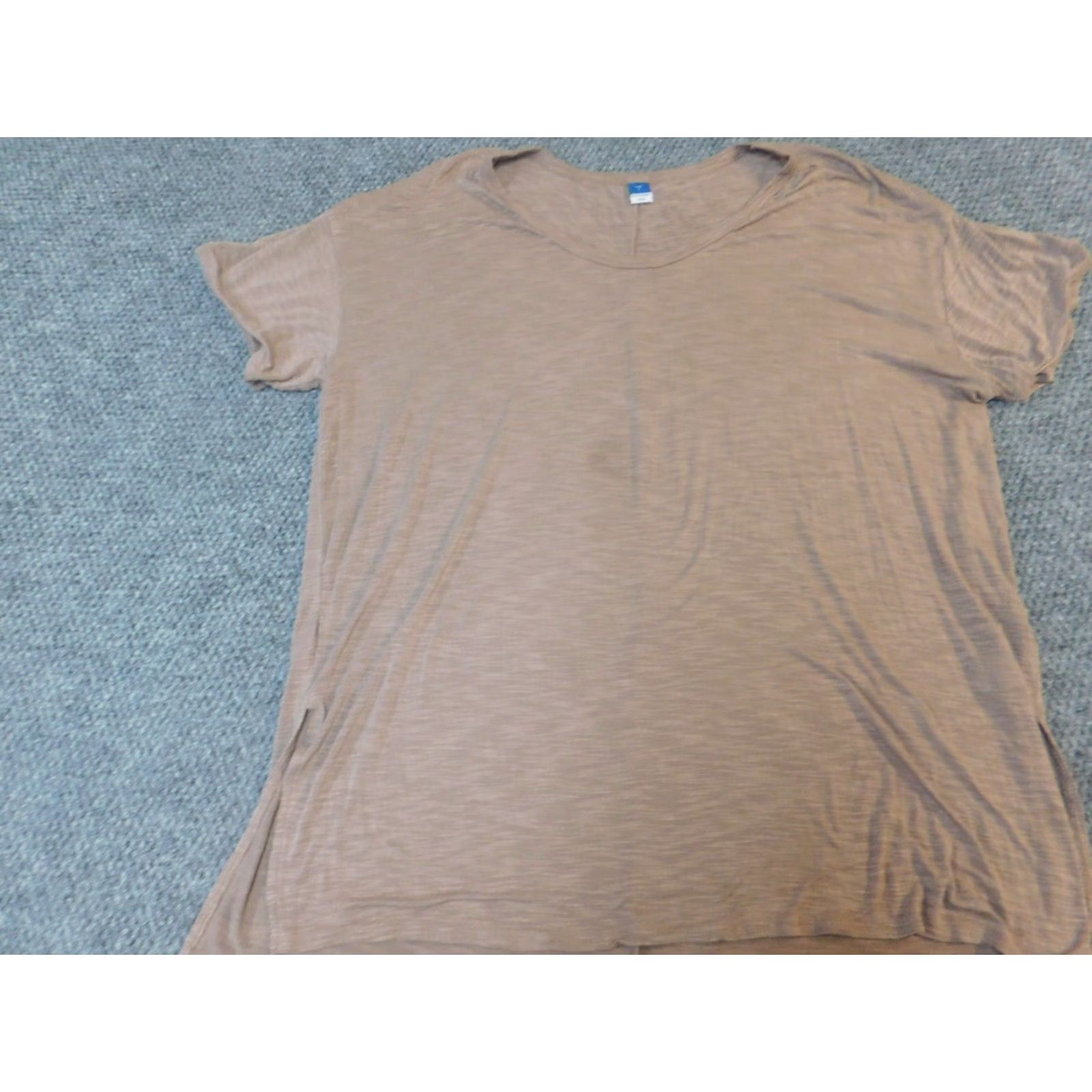 Old Navy Old Navy Blouse Womens L Pink Solid Short Sleeve Round Neck Pullover Stretch Casual Modern Regular Polyester Rayon Pleated Vintage No Size L / US 10 / IT 46 - 3 Thumbnail