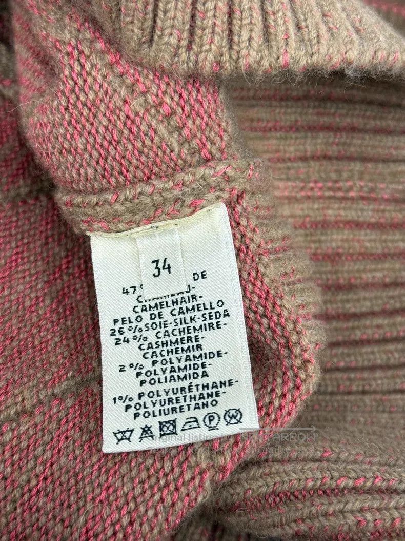 Hermes Hermes Khaki diamond pattern cashmere sweater Size XXS / US 00 / IT 34 - 5 Thumbnail
