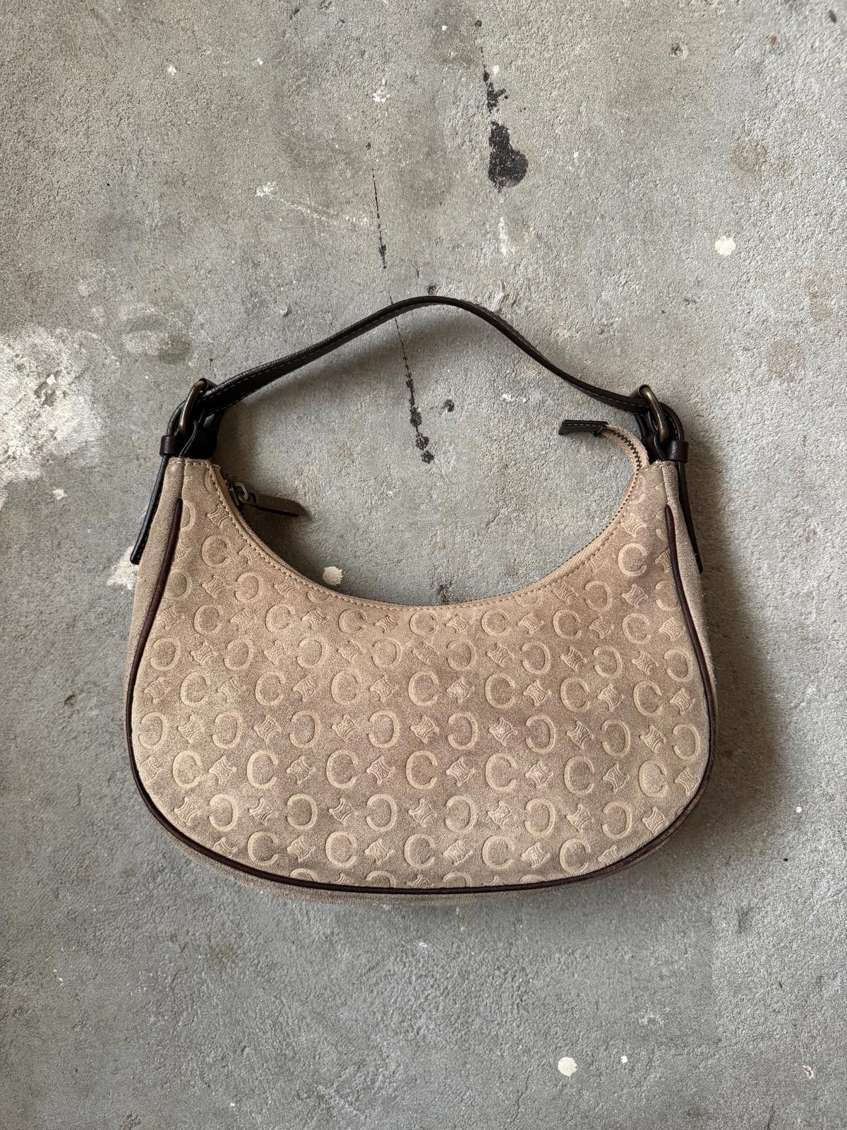 Celine Celine Macadam Suede Ava Shoulder Bag Beige Size ONE SIZE - 1 Thumbnail