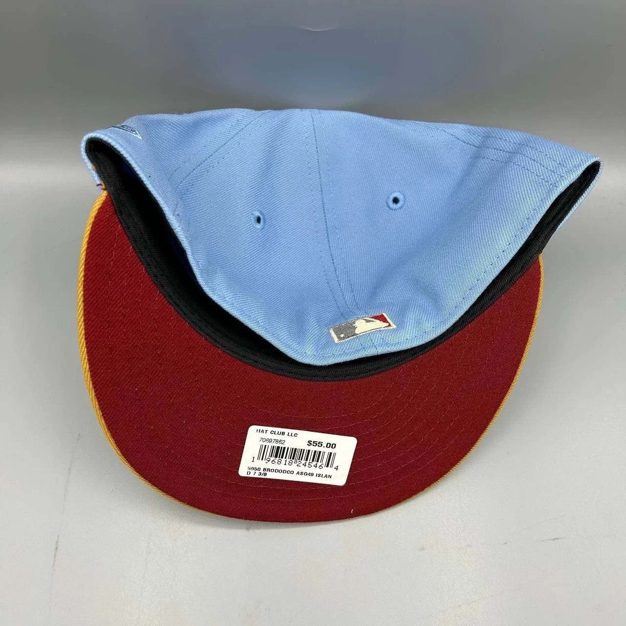 New Era Brooklyn Dodgers Hat Men 7 3/8 Blue MLB Fitted Cap New Size ONE SIZE - 5 Thumbnail