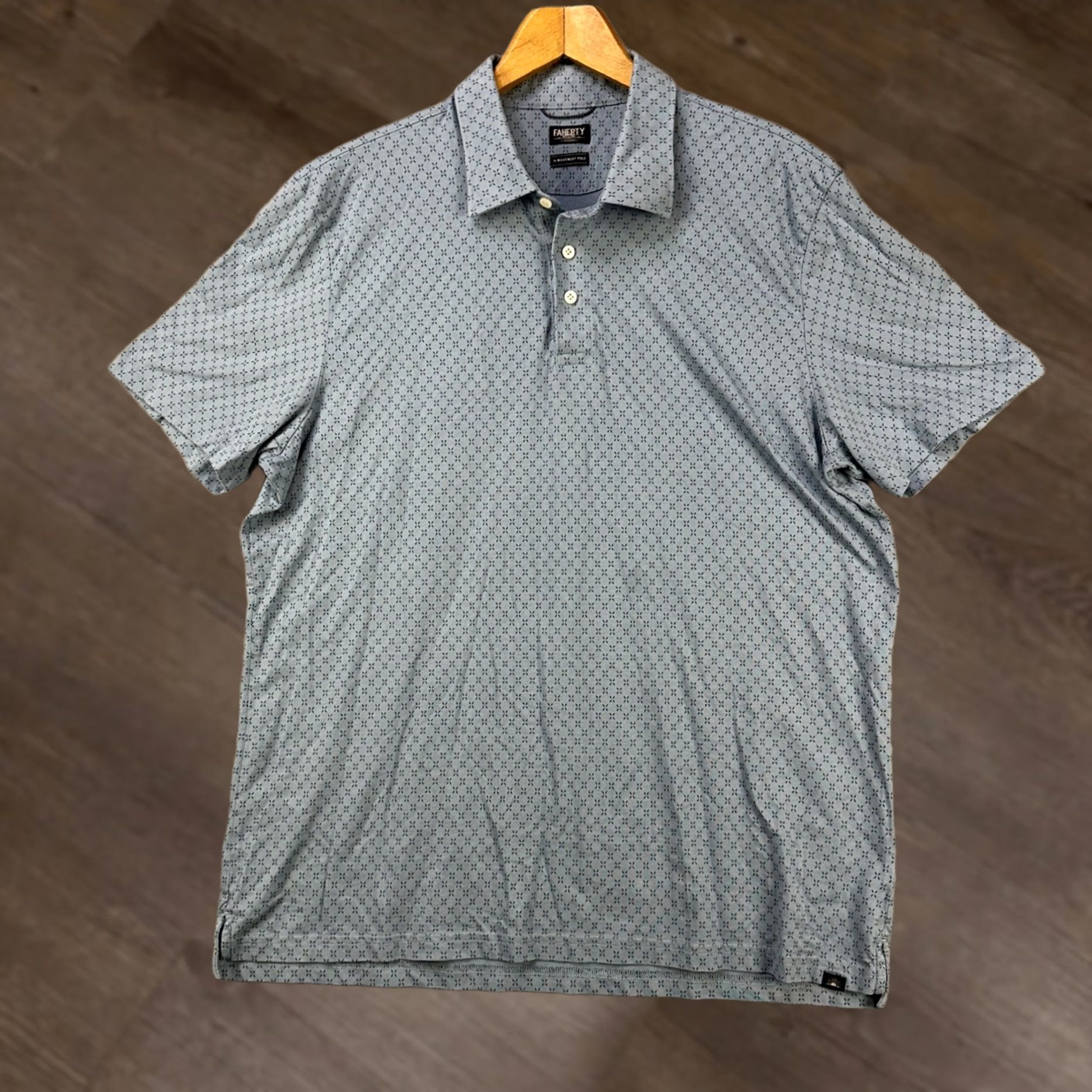 Faherty Faherty Reserve The Movement Polo Shirt Mens XXL Blue Geometric Print Size US XXL / EU 58 / 5 - 1 Thumbnail