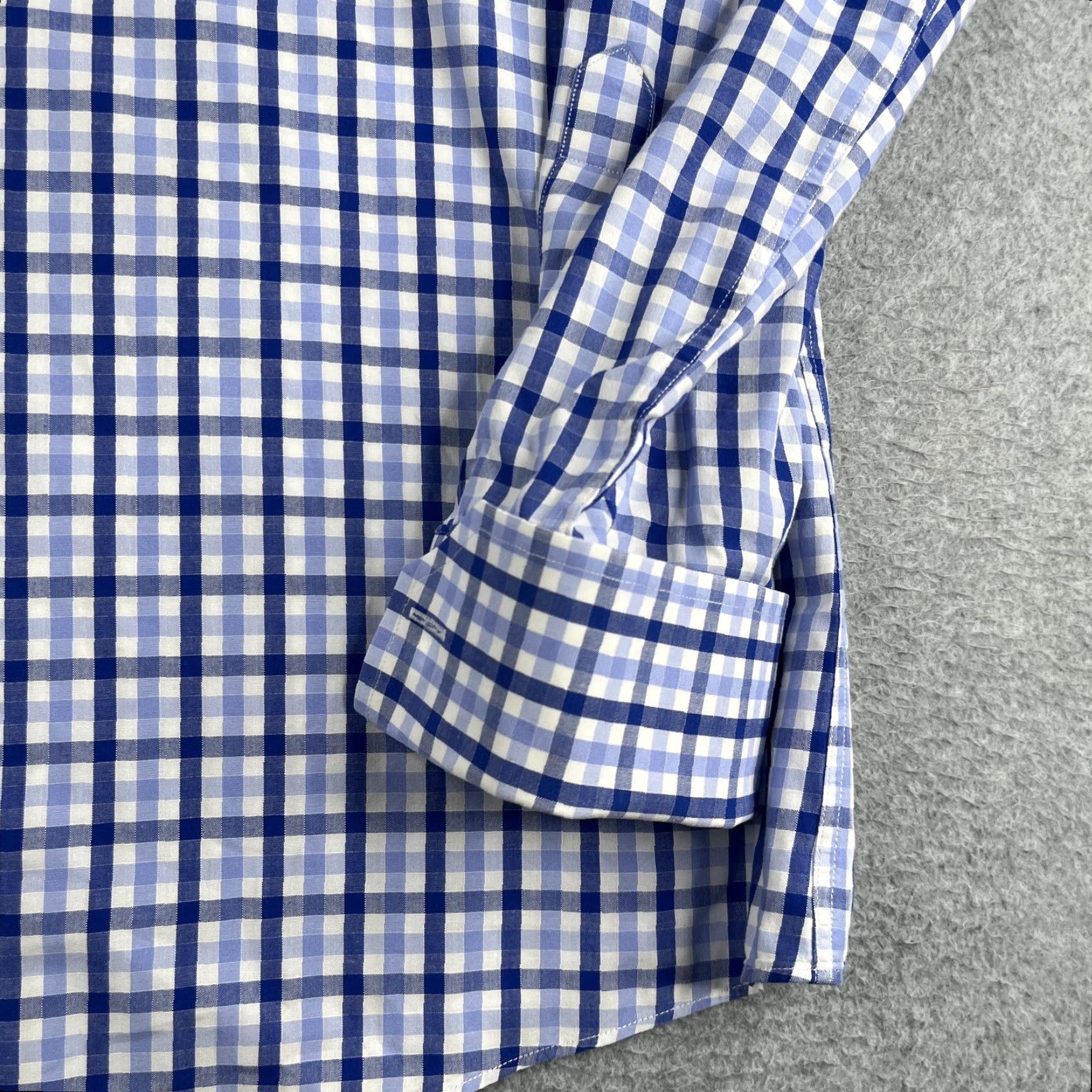 Tommy Hilfiger Tommy Hilfiger Dress Shirt 16.5 Blue Check Long Sleeve Button-Down Collar Mens Regular Sized Shirt Size US XL / EU 56 / 4 - 2 Thumbnail