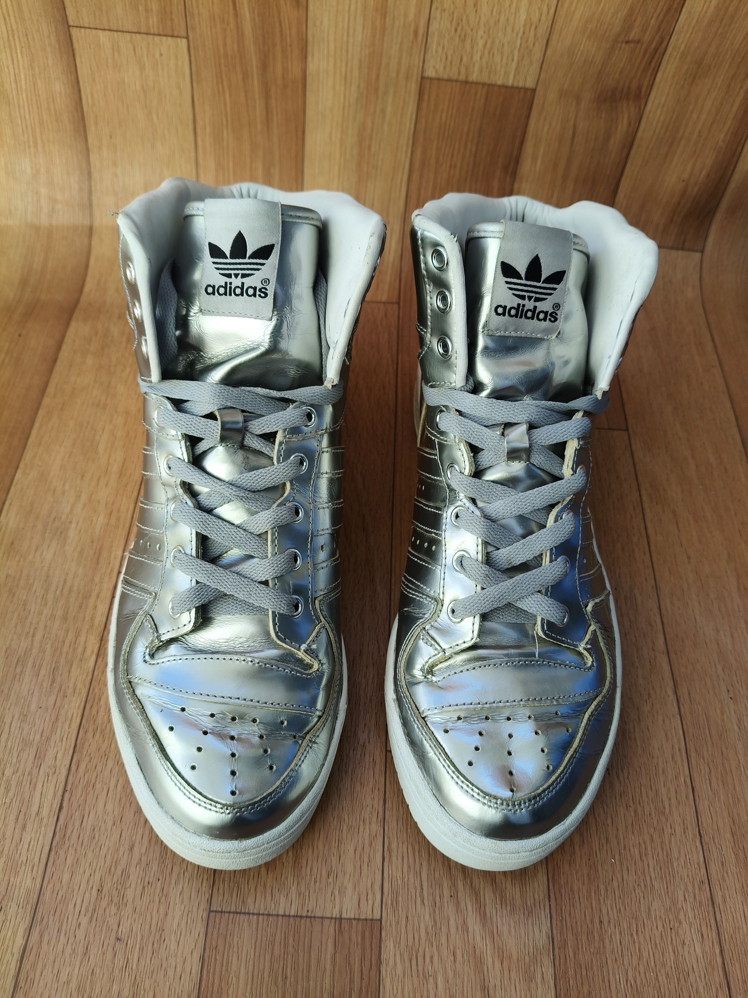 Adidas × Jeremy Scott Jeremy Scott liquid silver sneakers Size US 10 / EU 43 - 2 Thumbnail