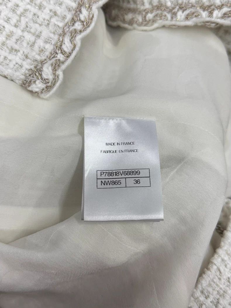 Chanel Chanel 25C white rolled tweed four-pocket double-breasted Size XS / US 0-2 / IT 36-38 - 5 Thumbnail
