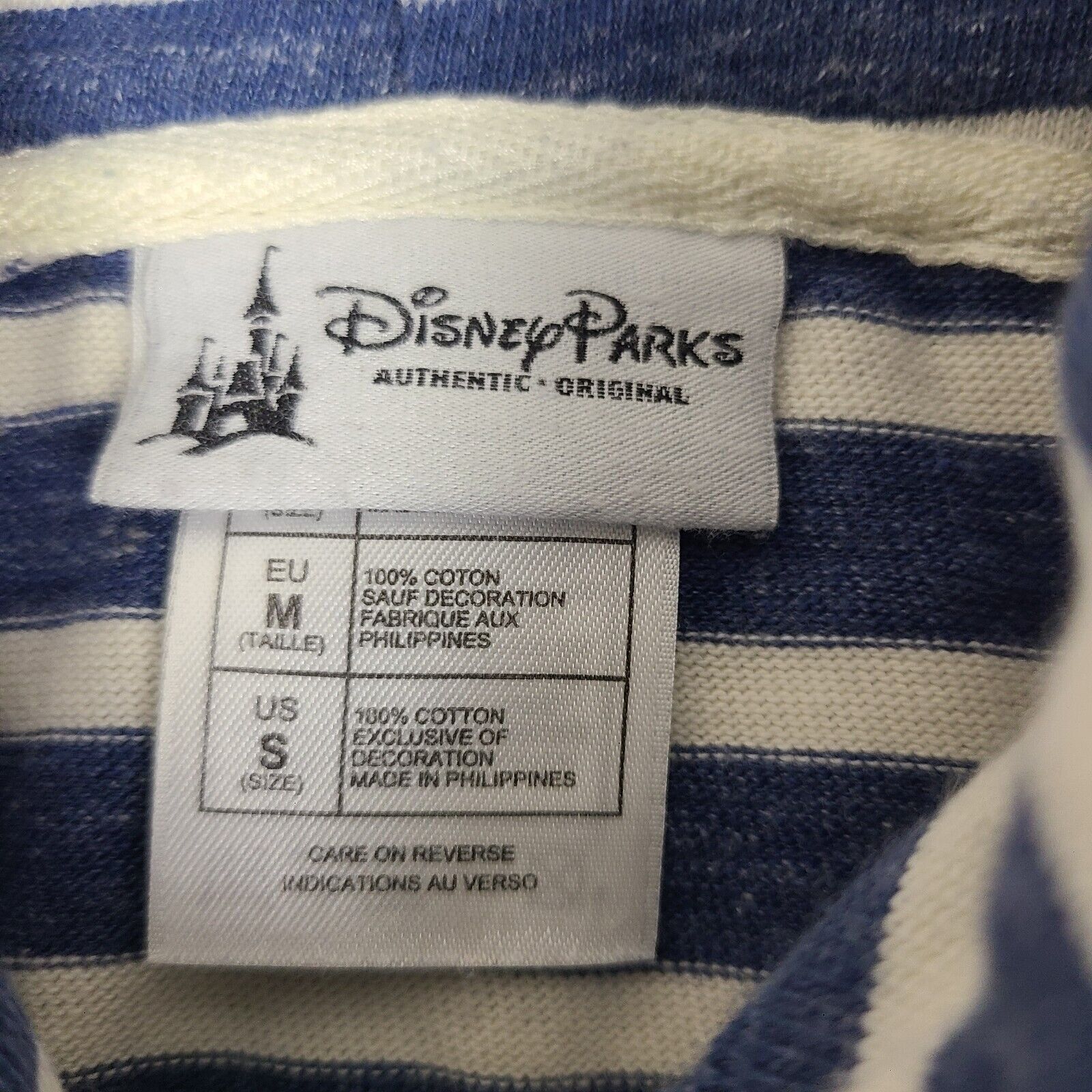 Disney Walt Disney Parks White & Blue Striped Pullover Hoodie Sweat Size S / US 4 / IT 40 - 3 Thumbnail