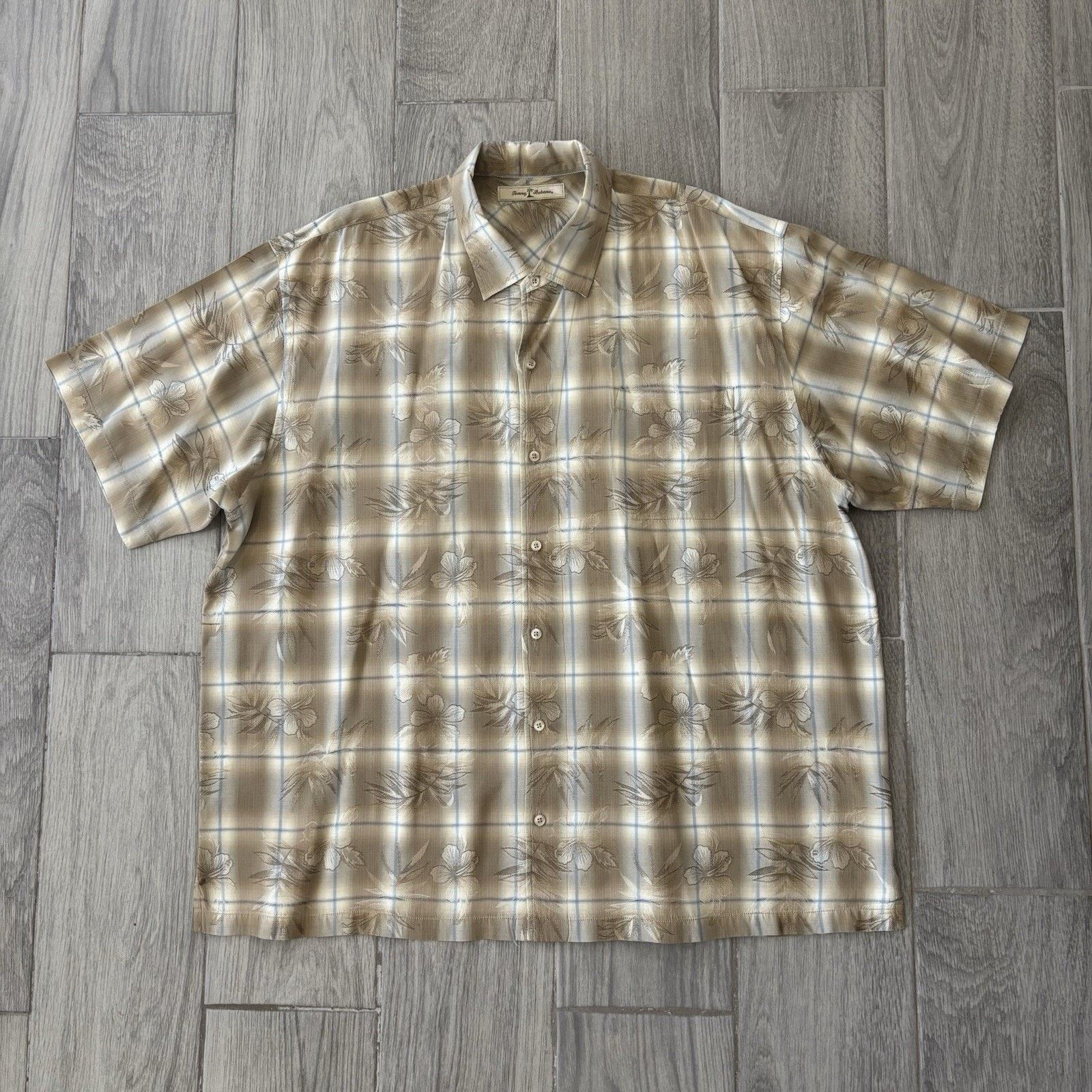 Tommy Bahama Tommy Bahama Hawaii Shirt Silk Gold Brown Floral Mens XXL Size US XXL / EU 58 / 5 - 1 Thumbnail