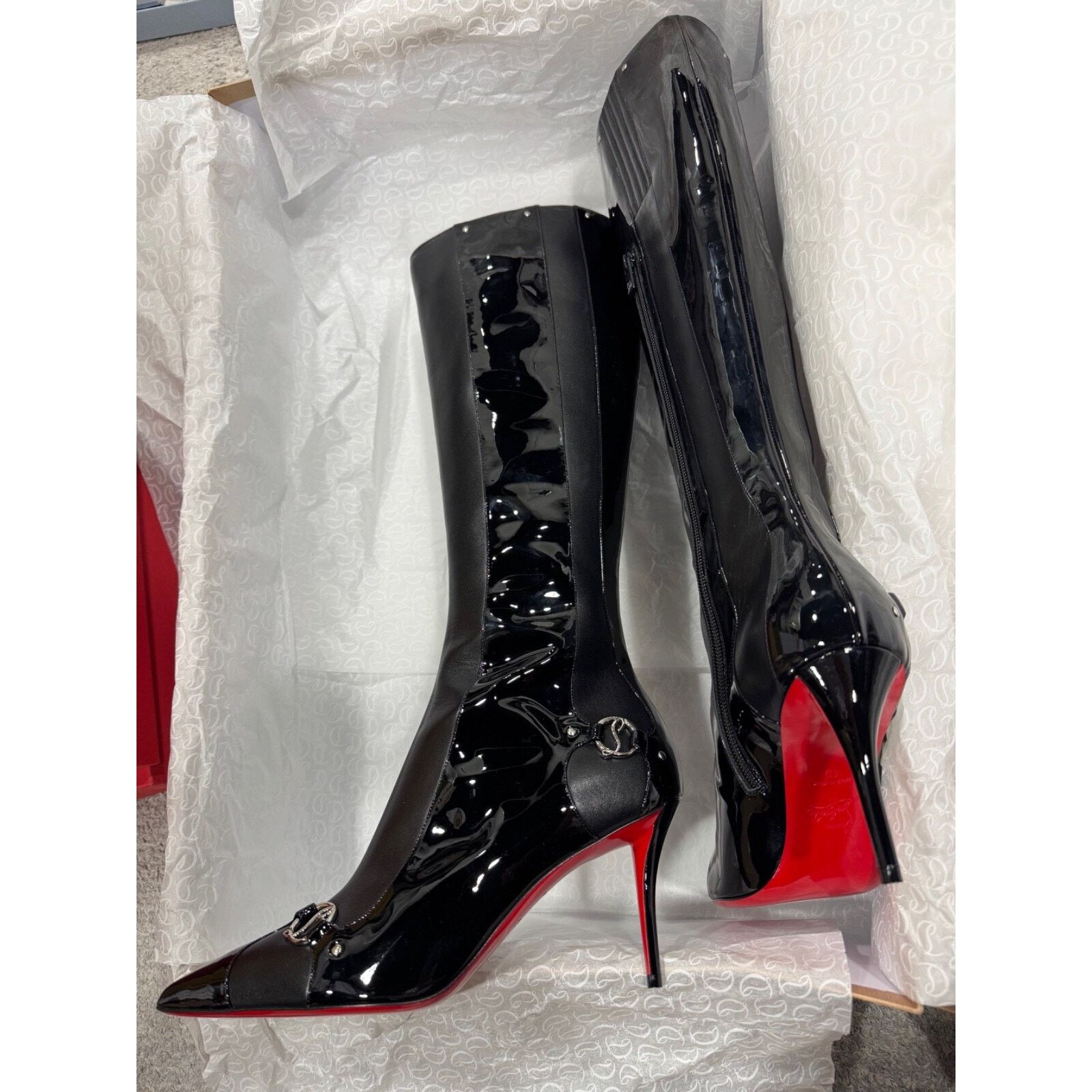 Christian Louboutin Christian Louboutin CL IN 90S Botta 80 Black Logo Leather Size US 8 / IT 38 - 12 Thumbnail
