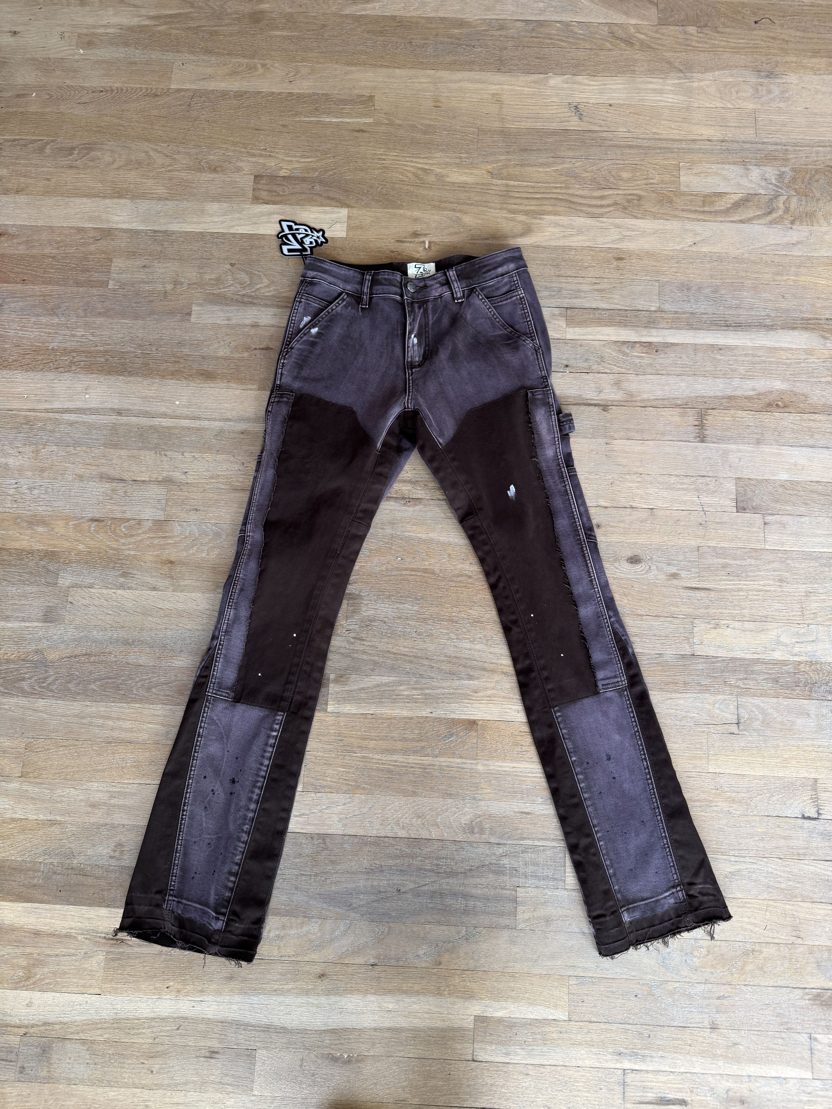 TRIPLE SEVENS FLARED JEANS BROWN