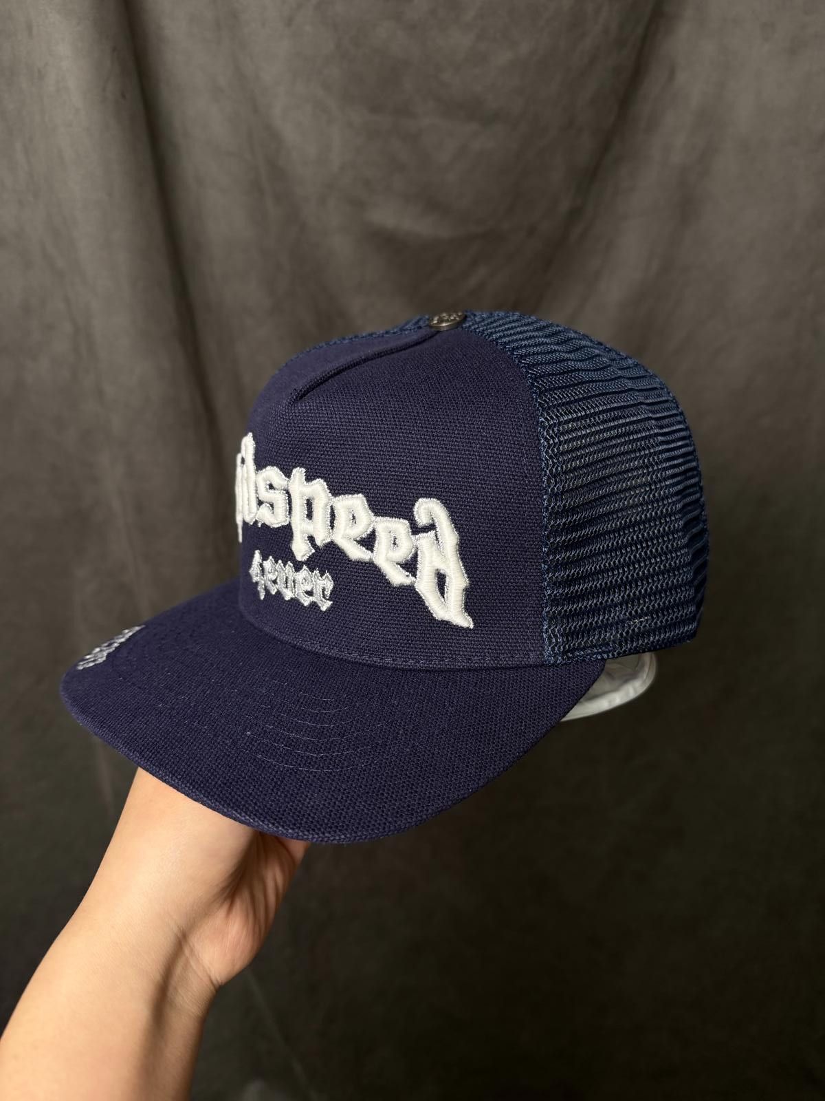 Godspeed Deadstock Y2k Godspeed GS Forever Trucker Snapback Hat Navy Size ONE SIZE - 9 Thumbnail
