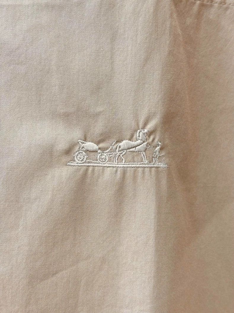Hermes Casual Khaki Roll Sleeve Shirt Size 34-2506 Size S / US 4 / IT 40 - 3 Thumbnail
