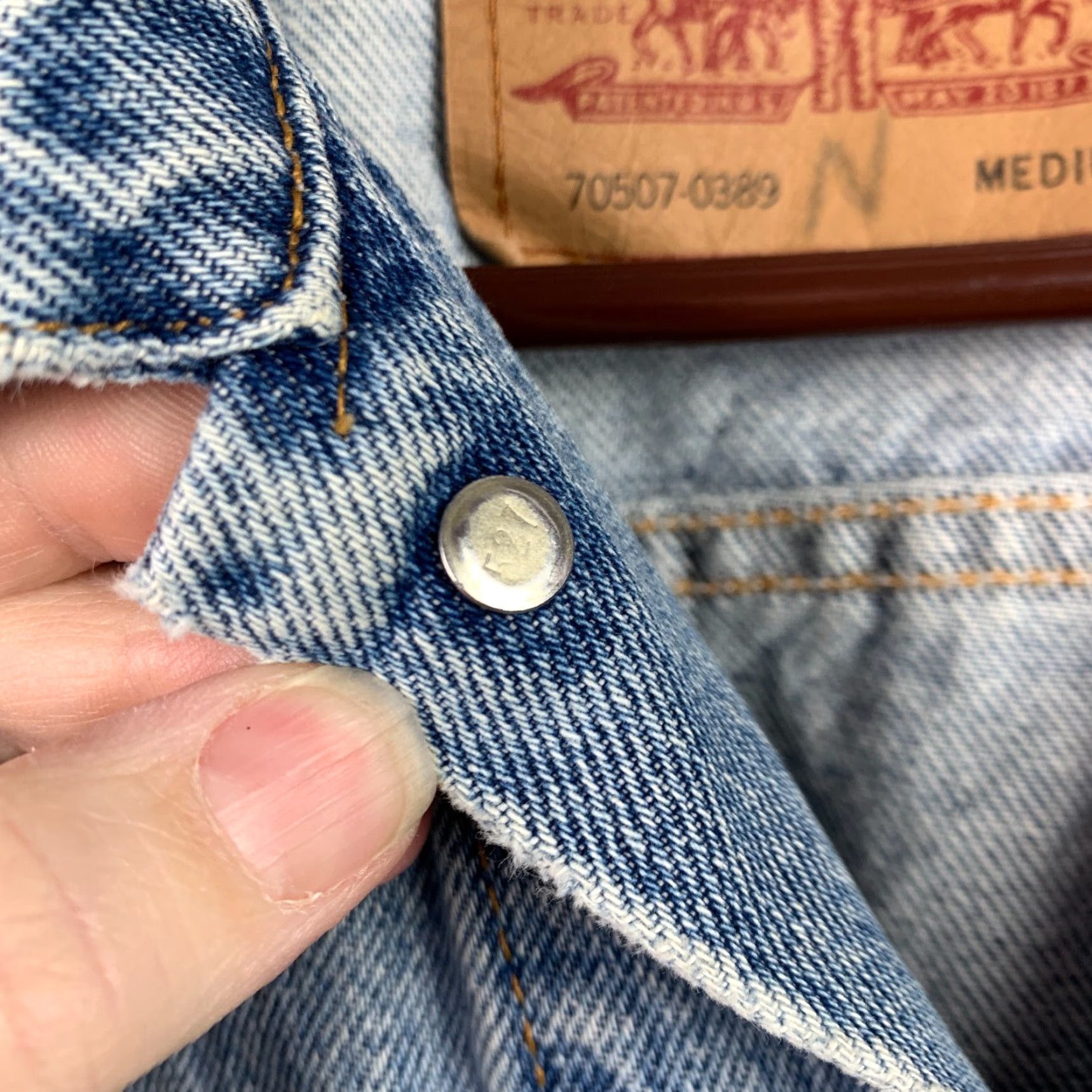 Levi's VINTAGE Levi's 527 Trucker Jacket Mens M 1990s Blue Denim Rockabilly USA Size US M / EU 48-50 / 2 - 4 Thumbnail