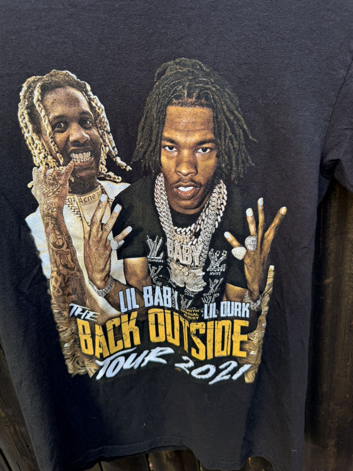 Rap Tees LIL BABY X LIL DURK THE BACK OUTSIDE TOUR 2021 tee Size S Size US S / EU 44-46 / 1 - 2 Thumbnail