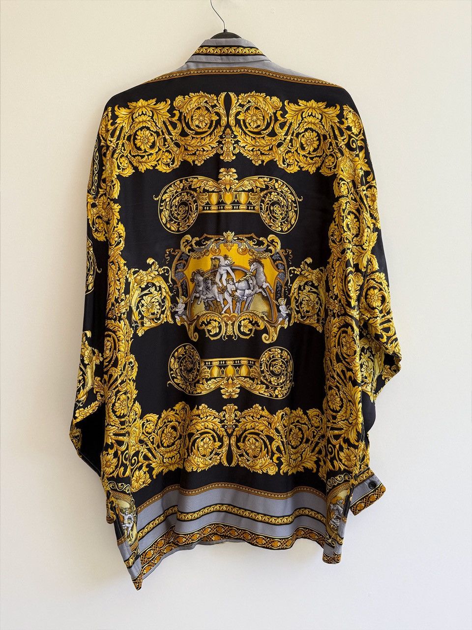 Versace V2 by Gianni Versace – Baroque Men Long Sleeve Silk Shirt Size 42L - 8 Thumbnail