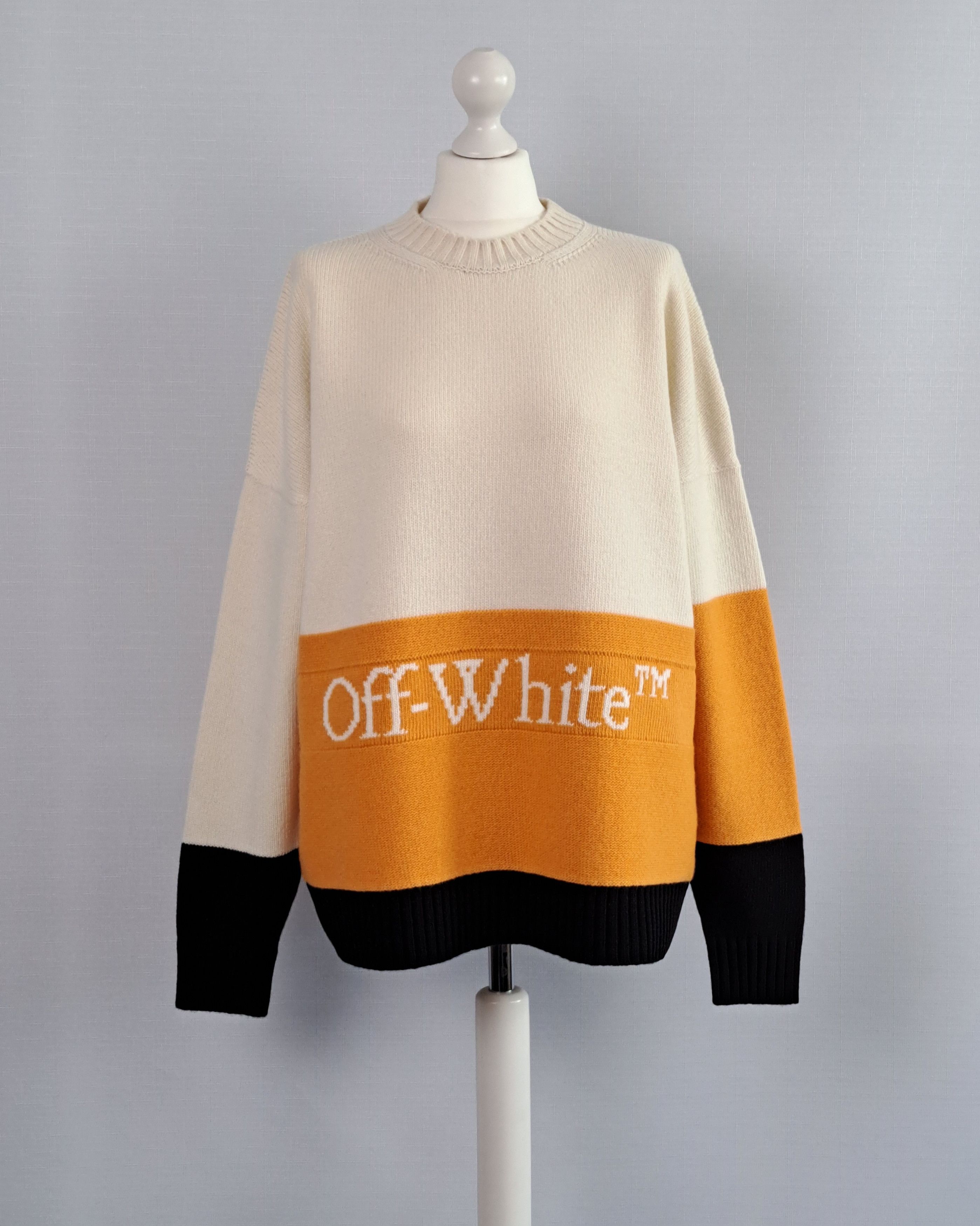 Off-White OFF-WHITE knit color block crewneck wool sweater. Size M. Size US M / EU 48-50 / 2 - 1 Thumbnail