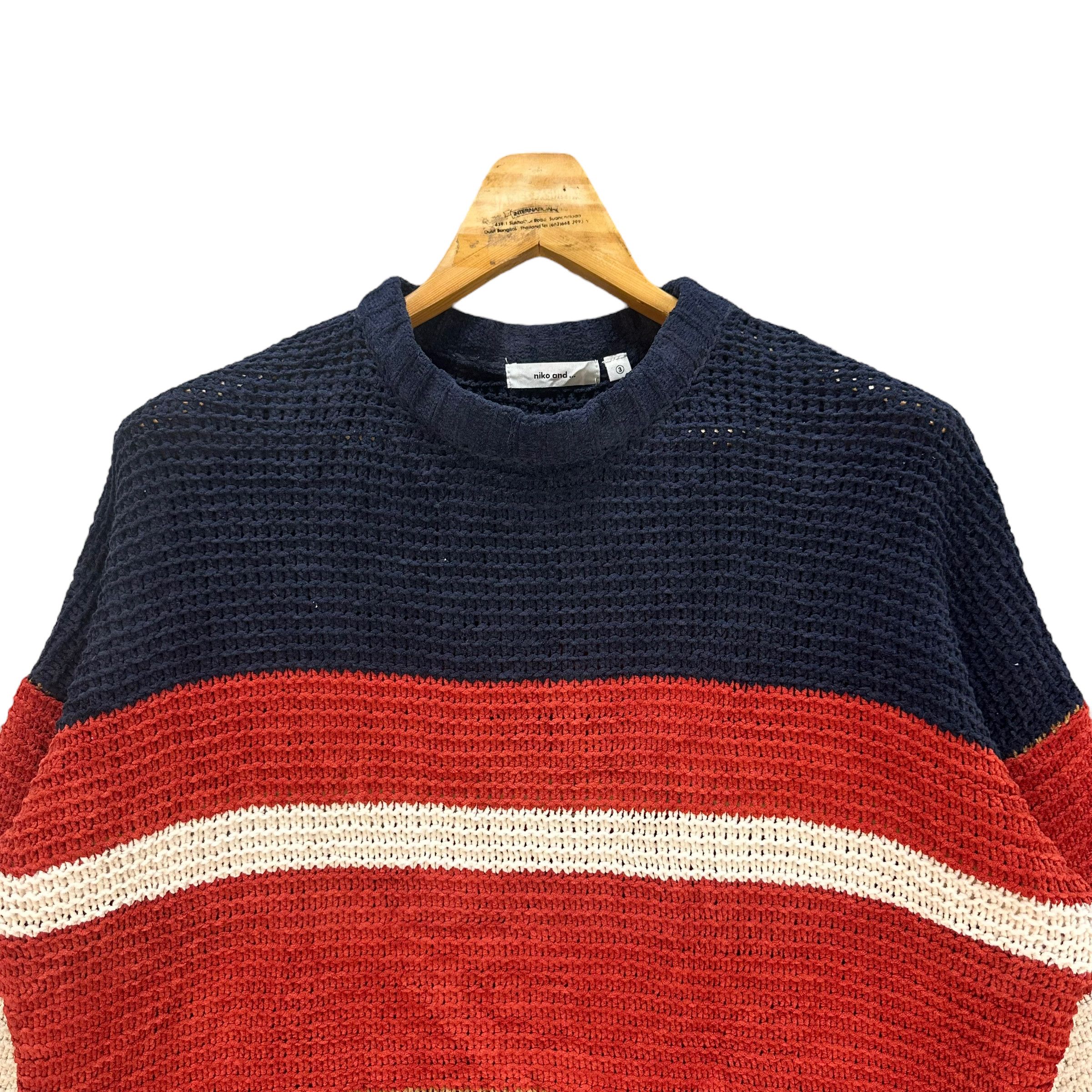 Japanese Brand NICO AND ... COLORBLOCK KNITTED SWEATER #8426-008 Size M / US 6-8 / IT 42-44 - 2 Thumbnail