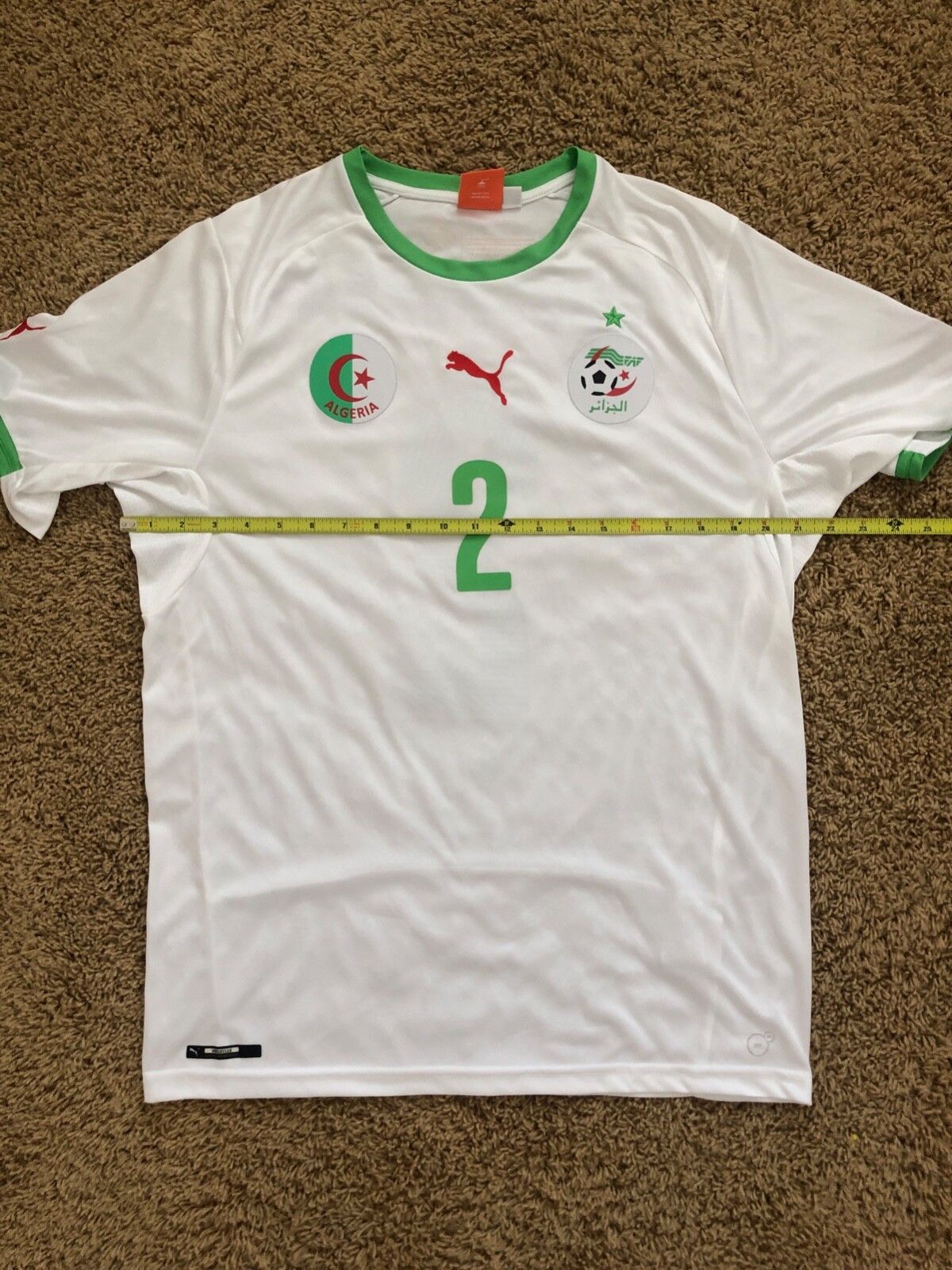 Puma Algeria 2014 PUMA Bougherra White Soccer Jersey Shirt Sz L Size US L / EU 52-54 / 3 - 15 Thumbnail