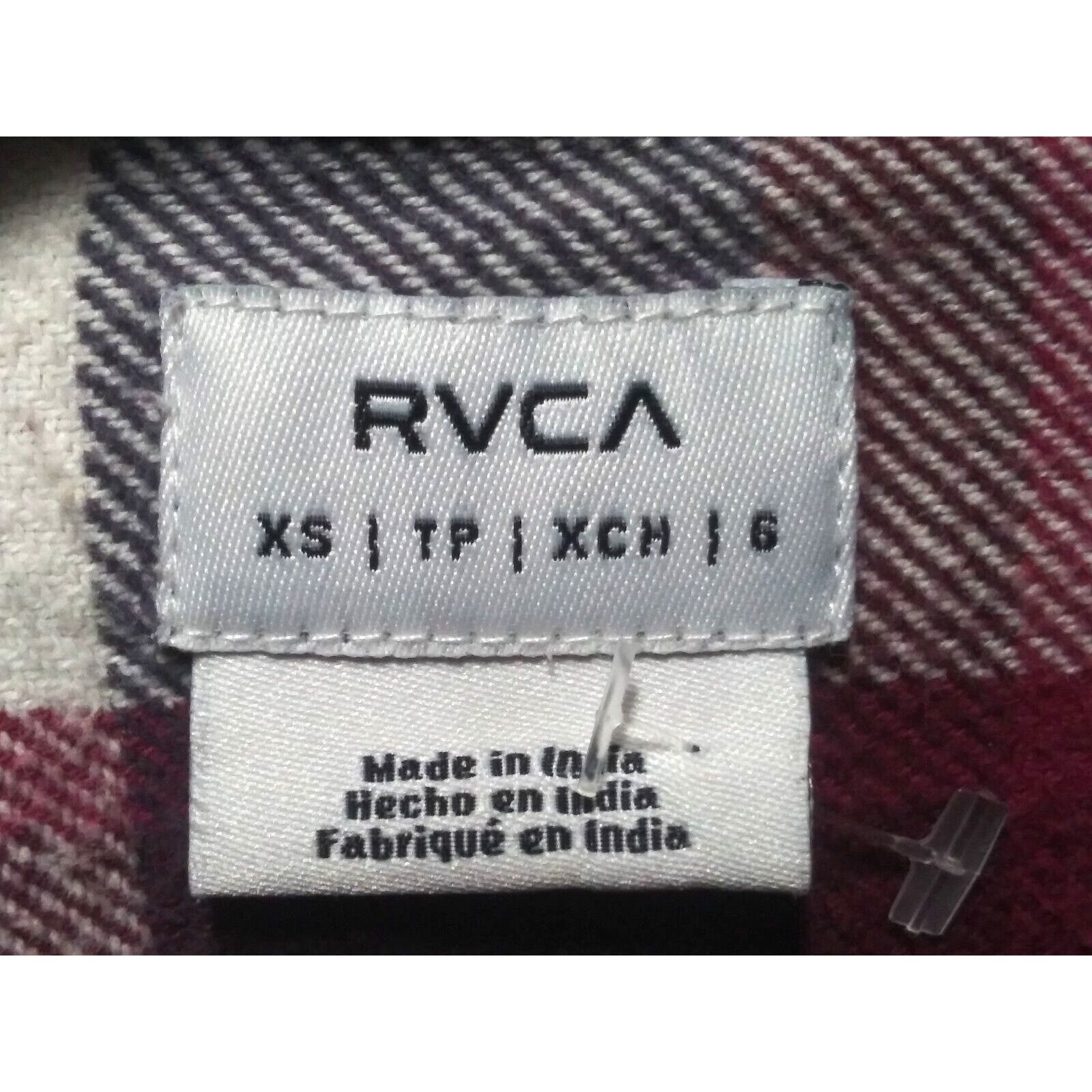 RVCA RVCA Open Front Flannel Shirt Womans Large Green Black Plaid Size XS / US 0-2 / IT 36-38 - 5 Thumbnail