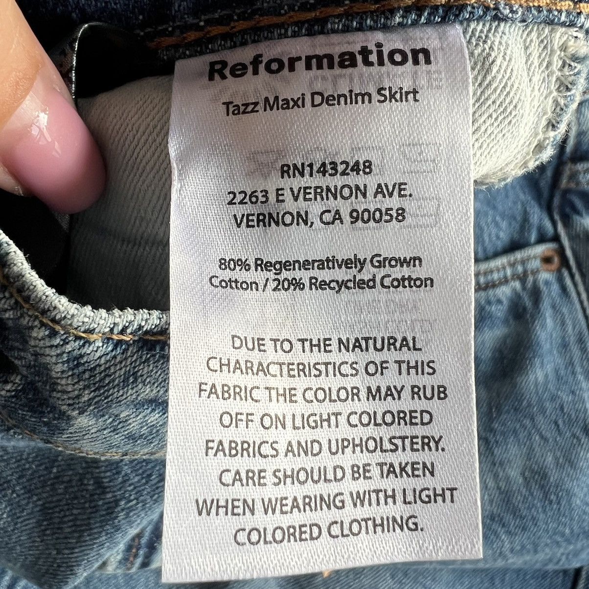 Reformation Reformation Tazz Maxi Denim Skirt Hemlock size 25 Size 25" / US 0 / IT 36 - 3 Thumbnail