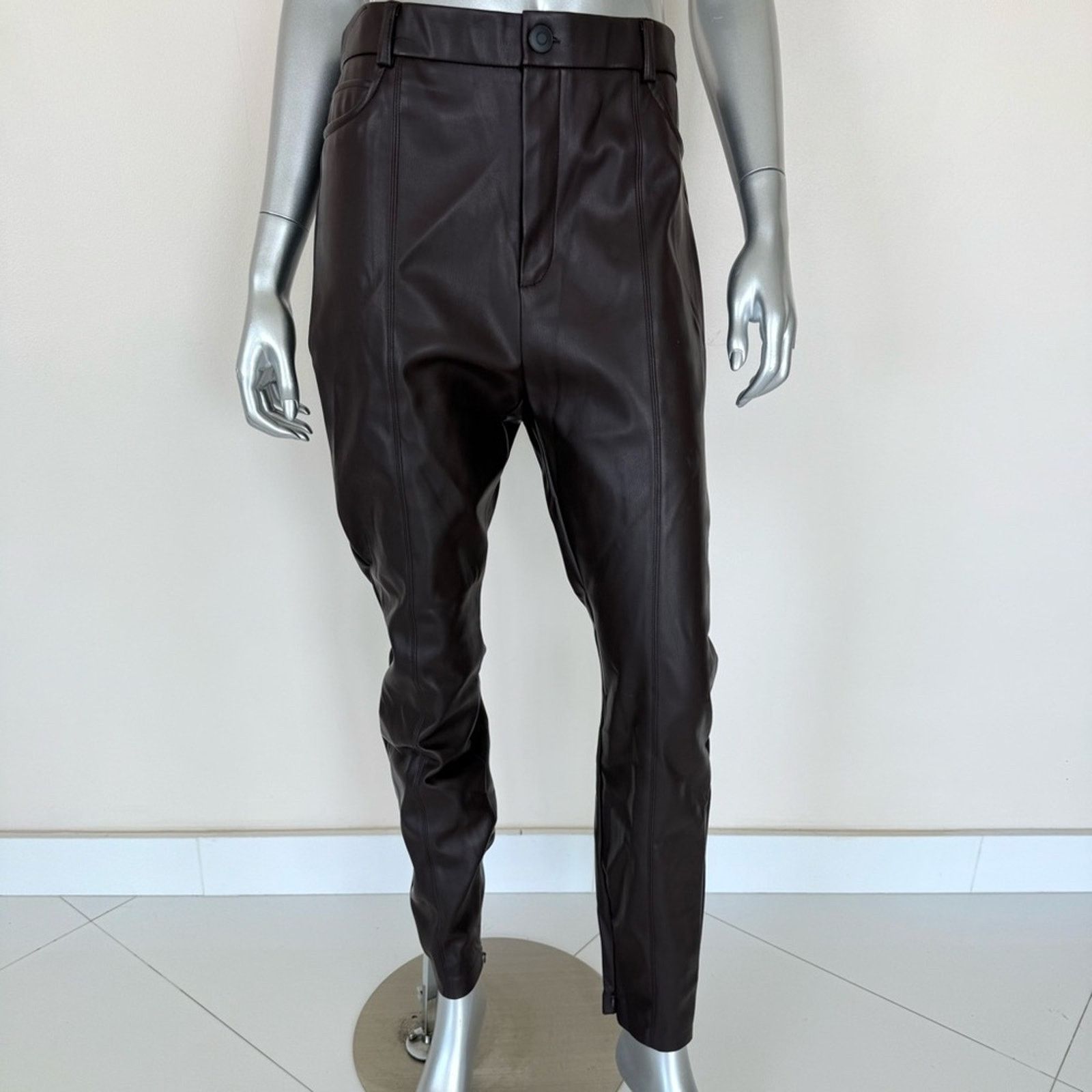 Zara NEW!!! Zara faux leather brown pants size XL Size 34" / US 12 / IT 48 - 1 Thumbnail