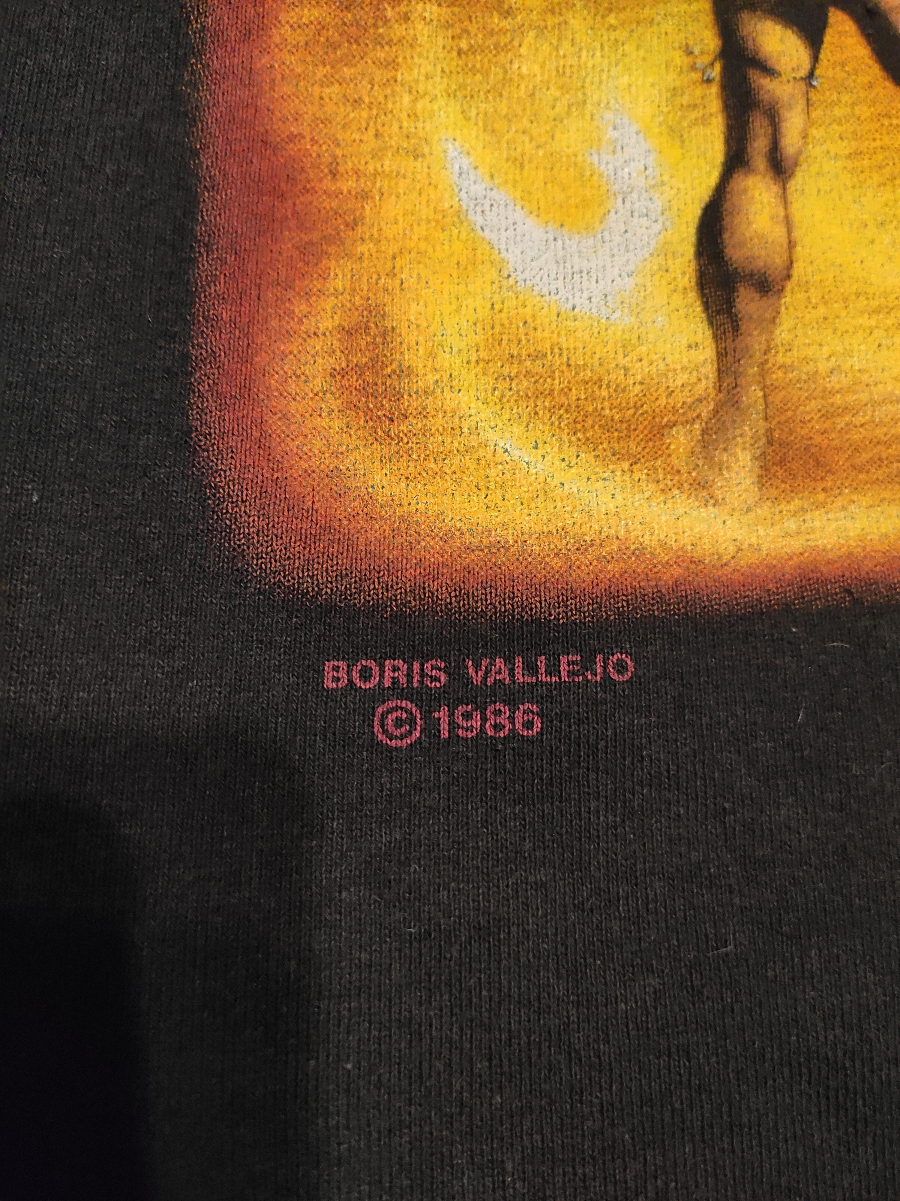 Band Tees × Vintage Boris Vallejo vintage 1986 crewneck sweatshirt print black Size US M / EU 48-50 / 2 - 3 Thumbnail