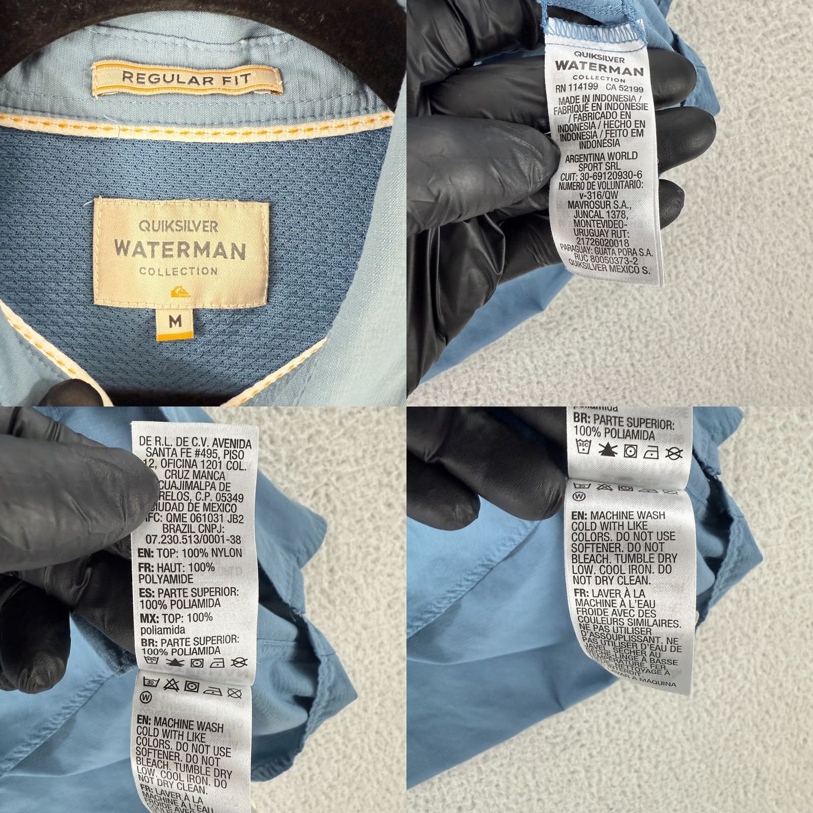 Quiksilver Quiksilver Waterman Collection Mens Medium Blue Button-Up Long Sleeve Shirt Size US M / EU 48-50 / 2 - 8 Thumbnail