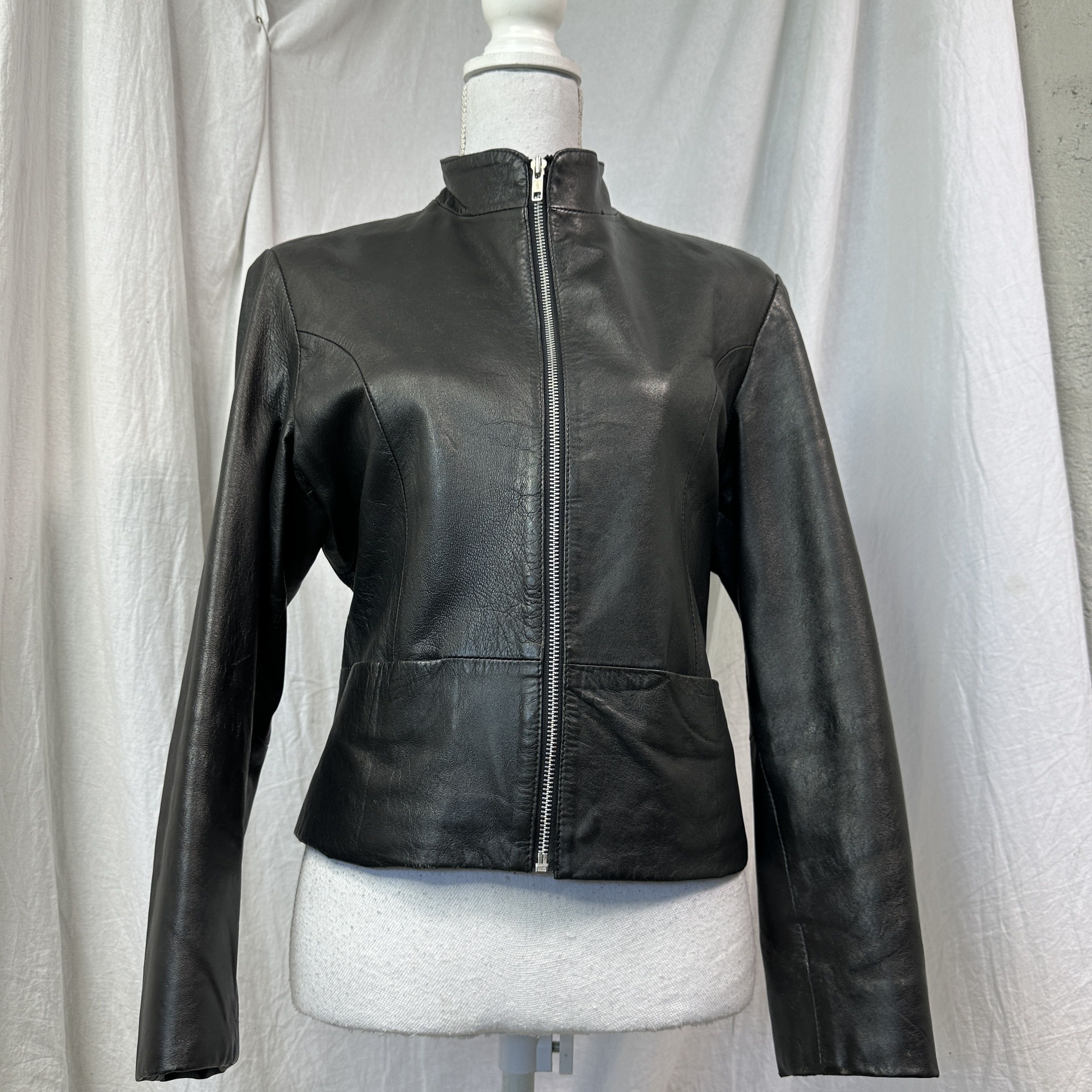Vintage Vintage Leather Biker Moto Racing Cropped Jacket 00s Size US S / EU 44-46 / 1 - 3 Thumbnail