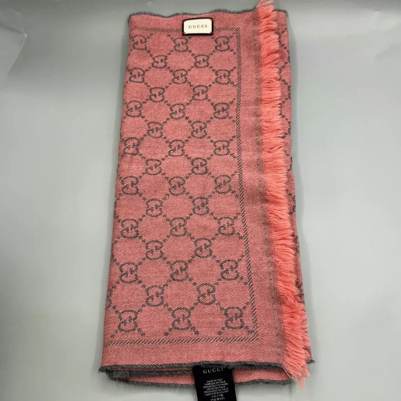 Gucci Gucci Pink double G double-sided full print scarf 2501-Next Size ONE SIZE - 1 Thumbnail