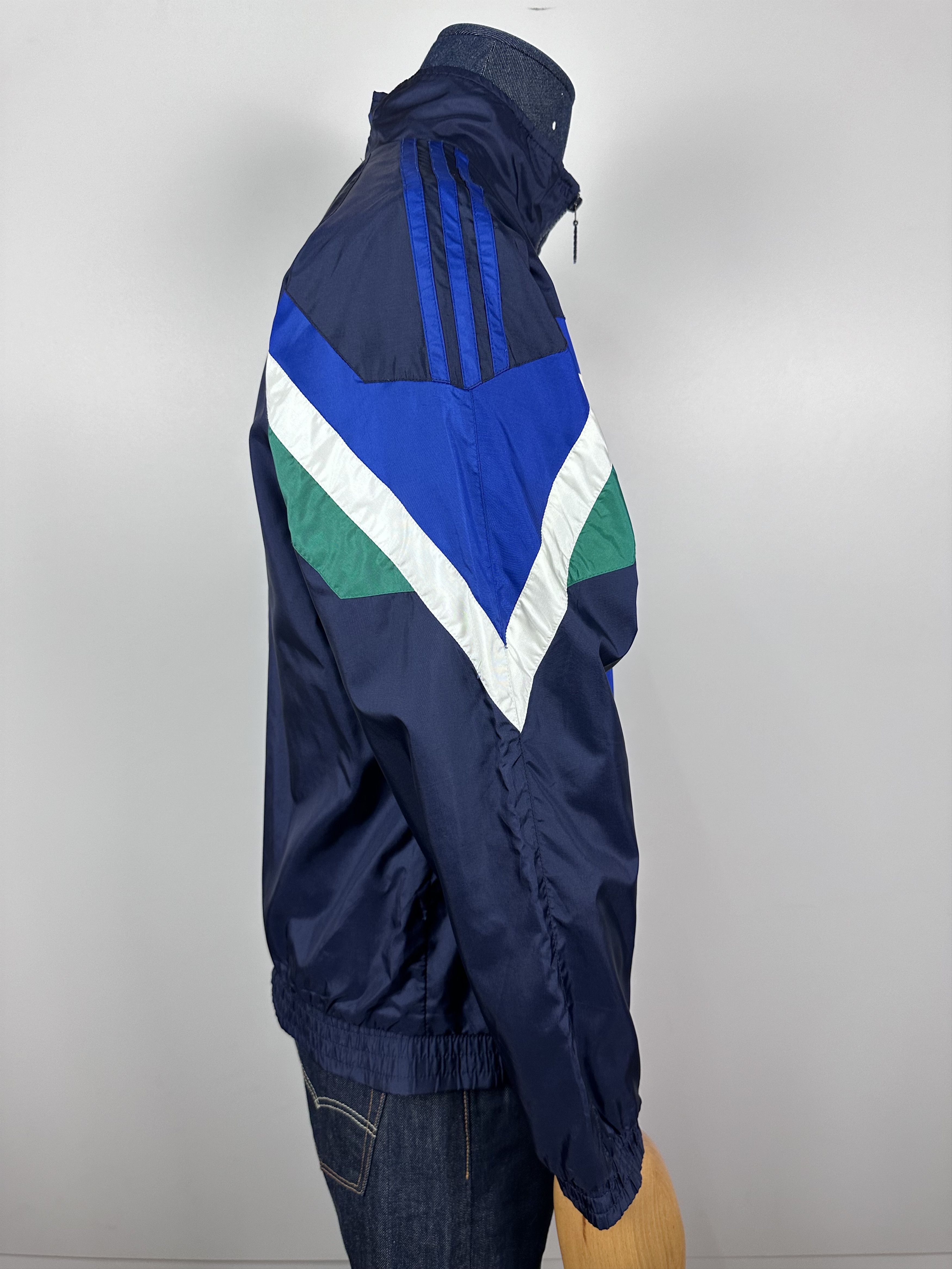 Adidas × Vintage Adidas Vintage 90s Blue Green Nylon Track Top Jacket Size M Size US M / EU 48-50 / 2 - 9 Thumbnail