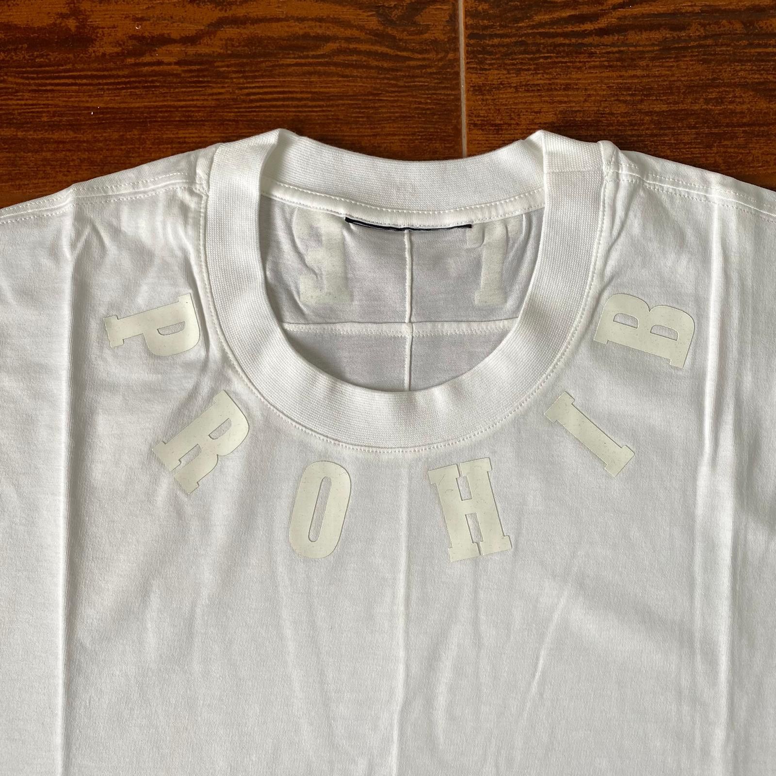 Givenchy White Prohibited Collar Print Oversized T-Shirt Size US L / EU 52-54 / 3 - 2 Thumbnail