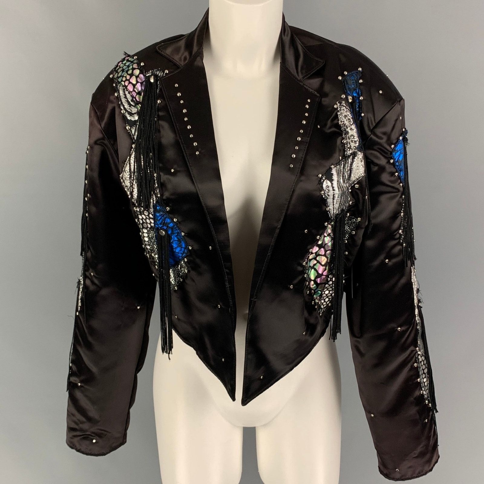 Other Size M Black Polyester Applique Cropped Jacket Size M / US 6-8 / IT 42-44 - 1 Thumbnail